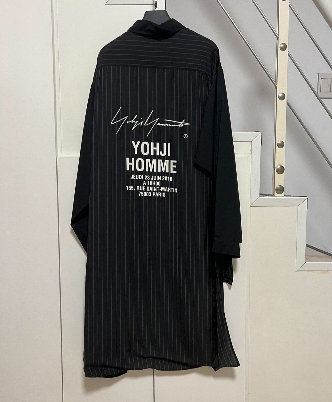 Yohji Yamamoto Yohji Yamamoto Logo Back Printed Coat Size US L / EU 52-54 / 3 - 2 Thumbnail