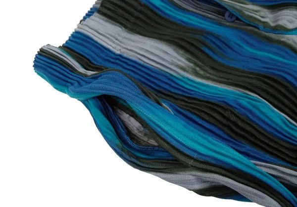 Issey Miyake Pleated Stripe Half Pants in Teal Gray Size US 38 / EU 54 - 4 Thumbnail