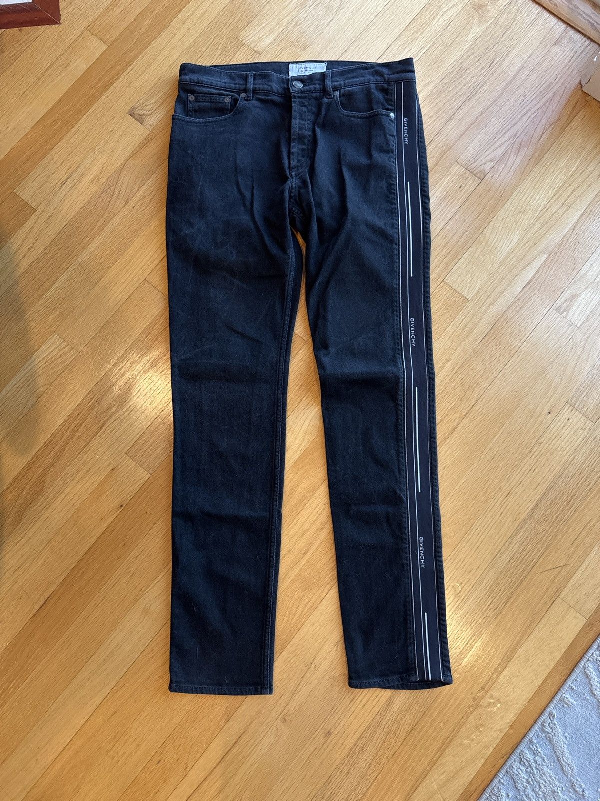 Givenchy Givenchy Side Stripe Black Denim Size US 32 / EU 48 - 3 Thumbnail