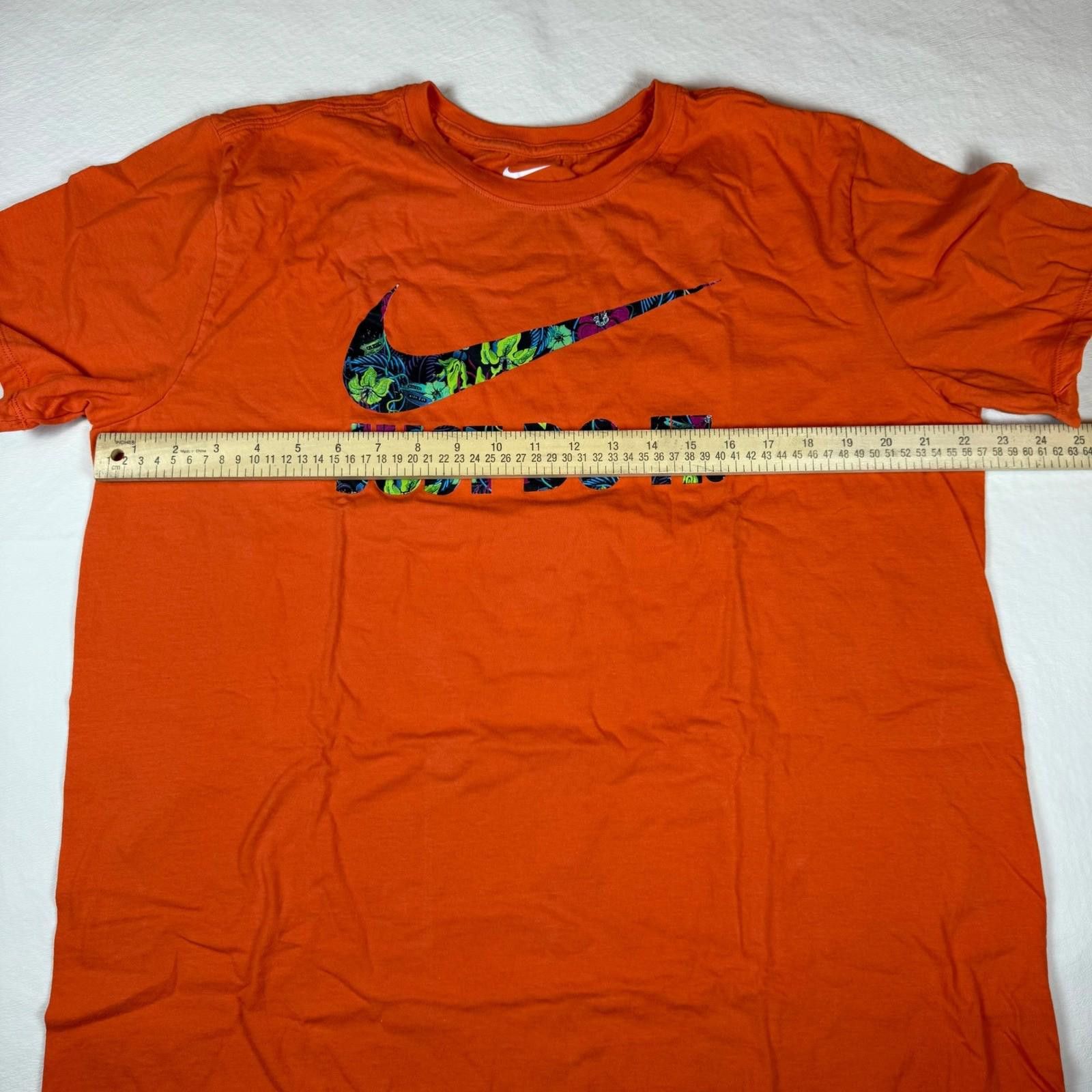 Nike Nike Just Do It Floral Swoosh Graphic T-Shirt Orange Mens XL Size US XL / EU 56 / 4 - 5 Thumbnail