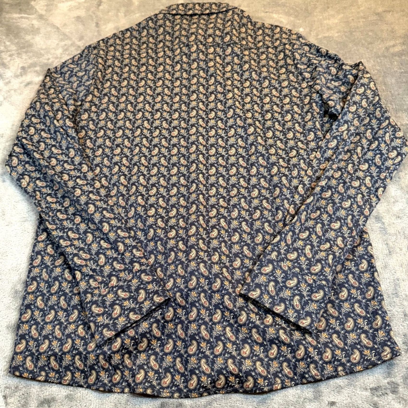 Hart Schaffner Marx Hart Schaffner Marx Navy Paisley Luxury Cotton Shirt Button Up Mens S NWT Size US S / EU 44-46 / 1 - 5 Thumbnail