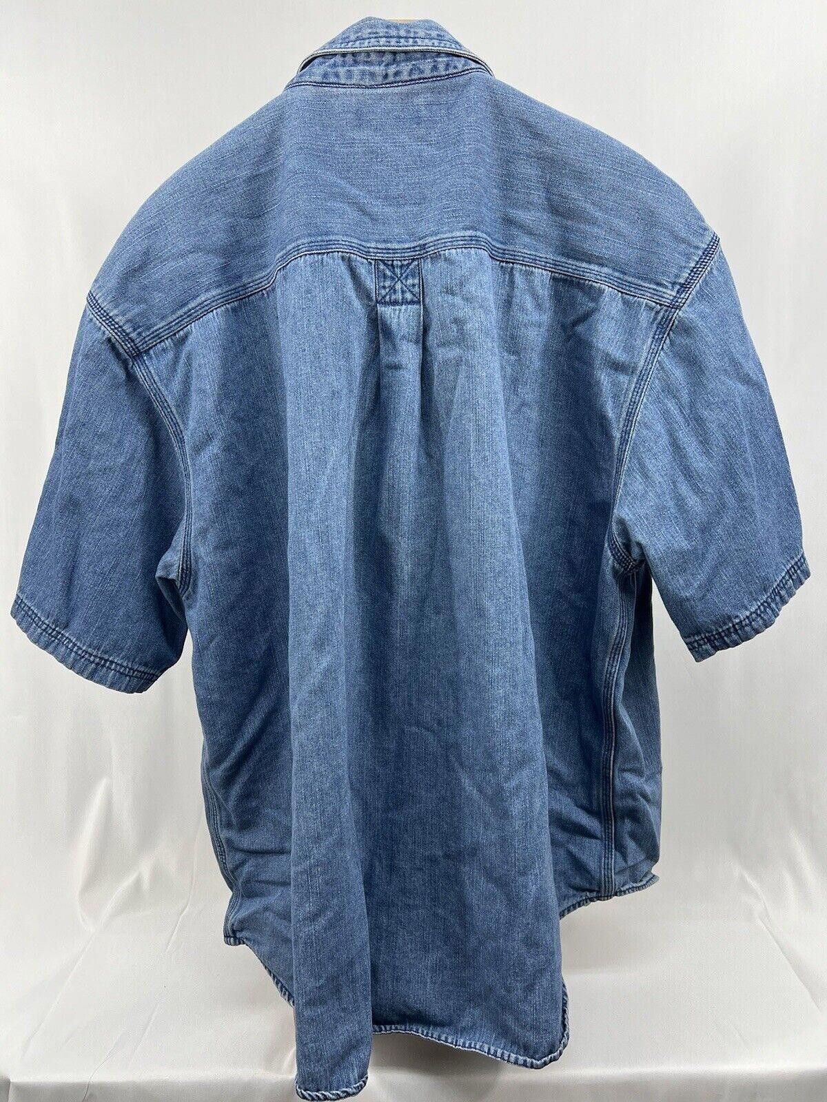 Faded Glory Faded Glory Shirt (Size 2XL) Blue Denim Cotton Button Front Size US XXL / EU 58 / 5 - 5 Thumbnail