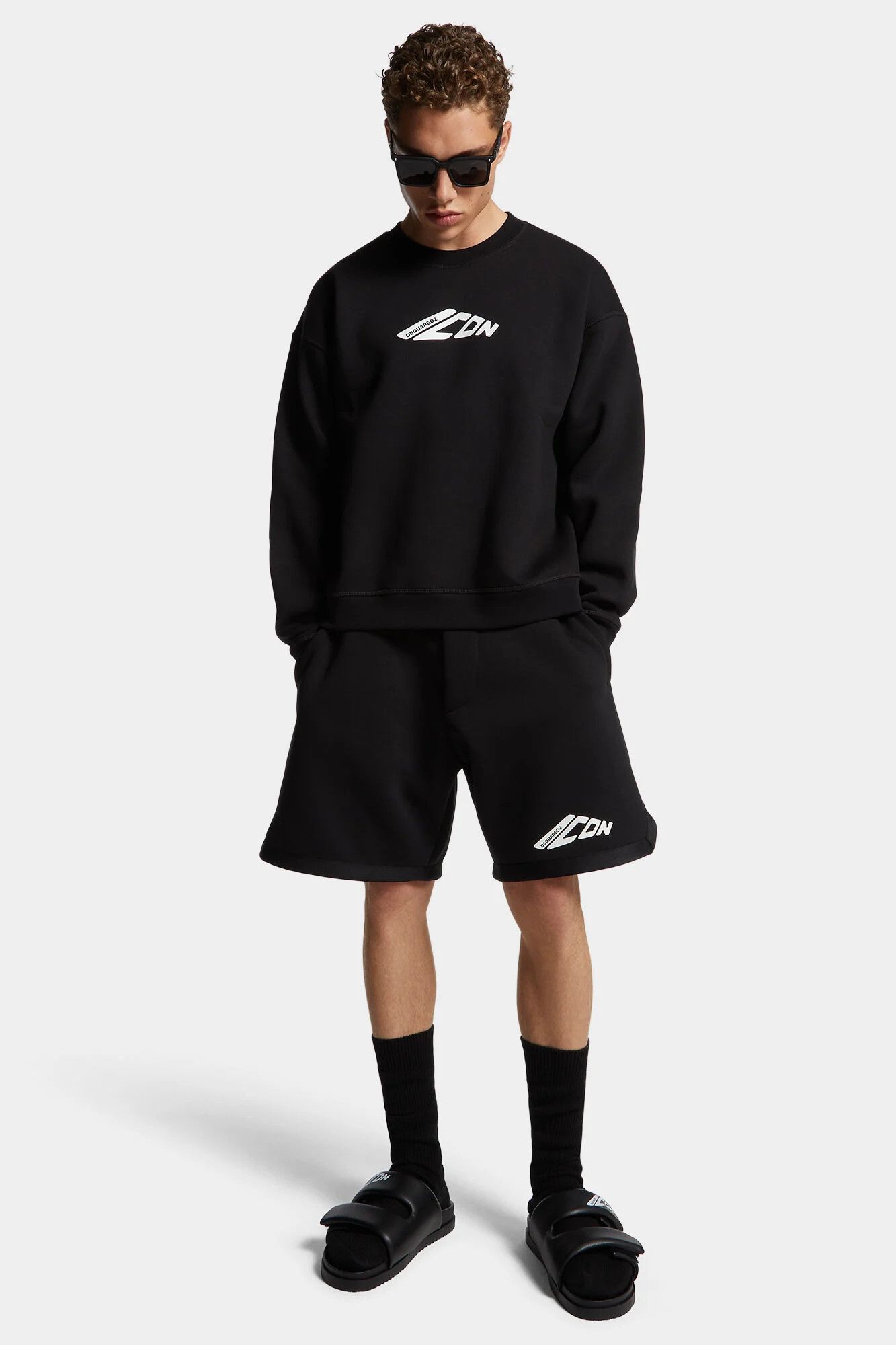 Dsquared2 o1mle0126 Icon New Generation Big Boxer Sweat Short in Black Size US 30 / EU 46 - 3 Thumbnail