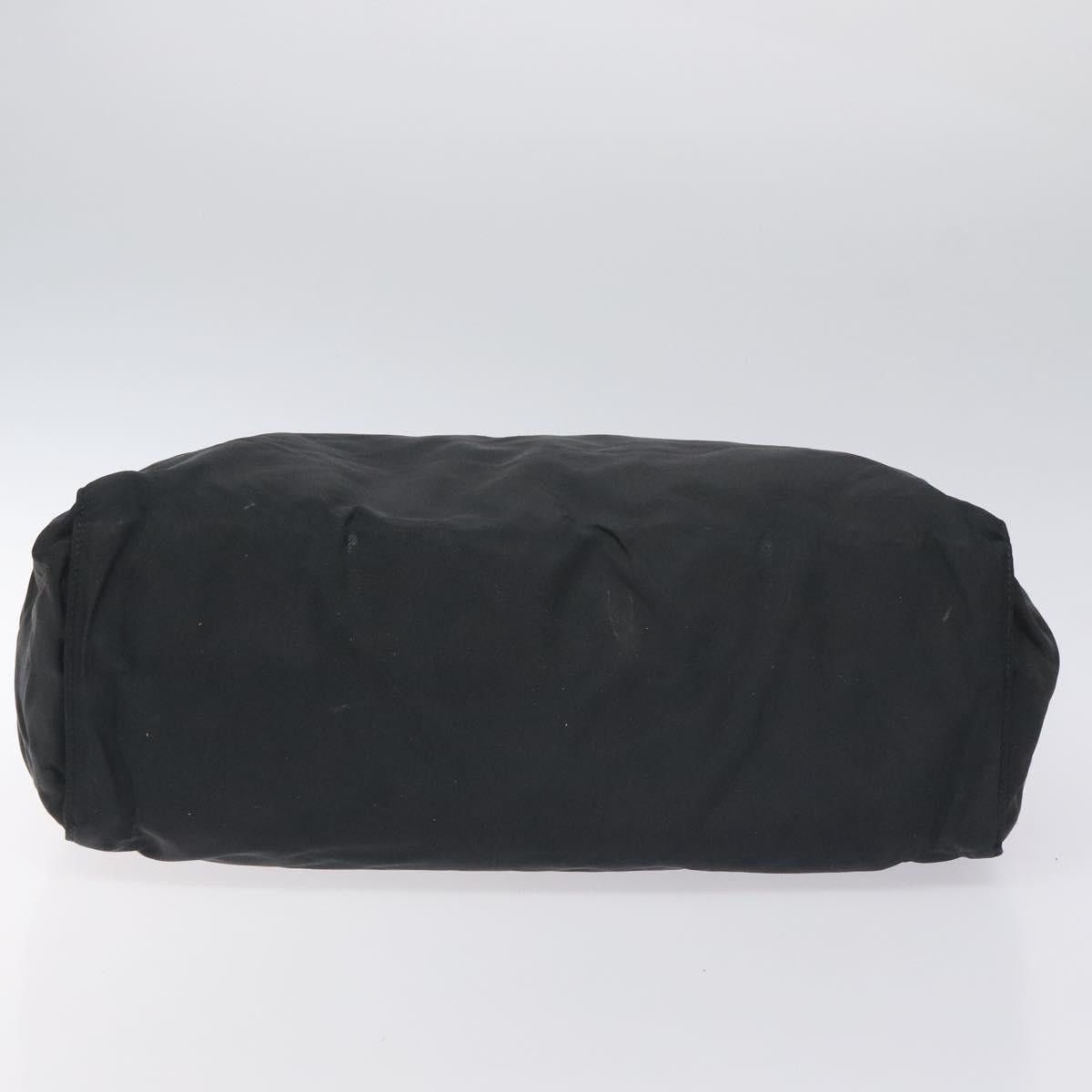 PRADA Hand Bag Nylon Black Gold