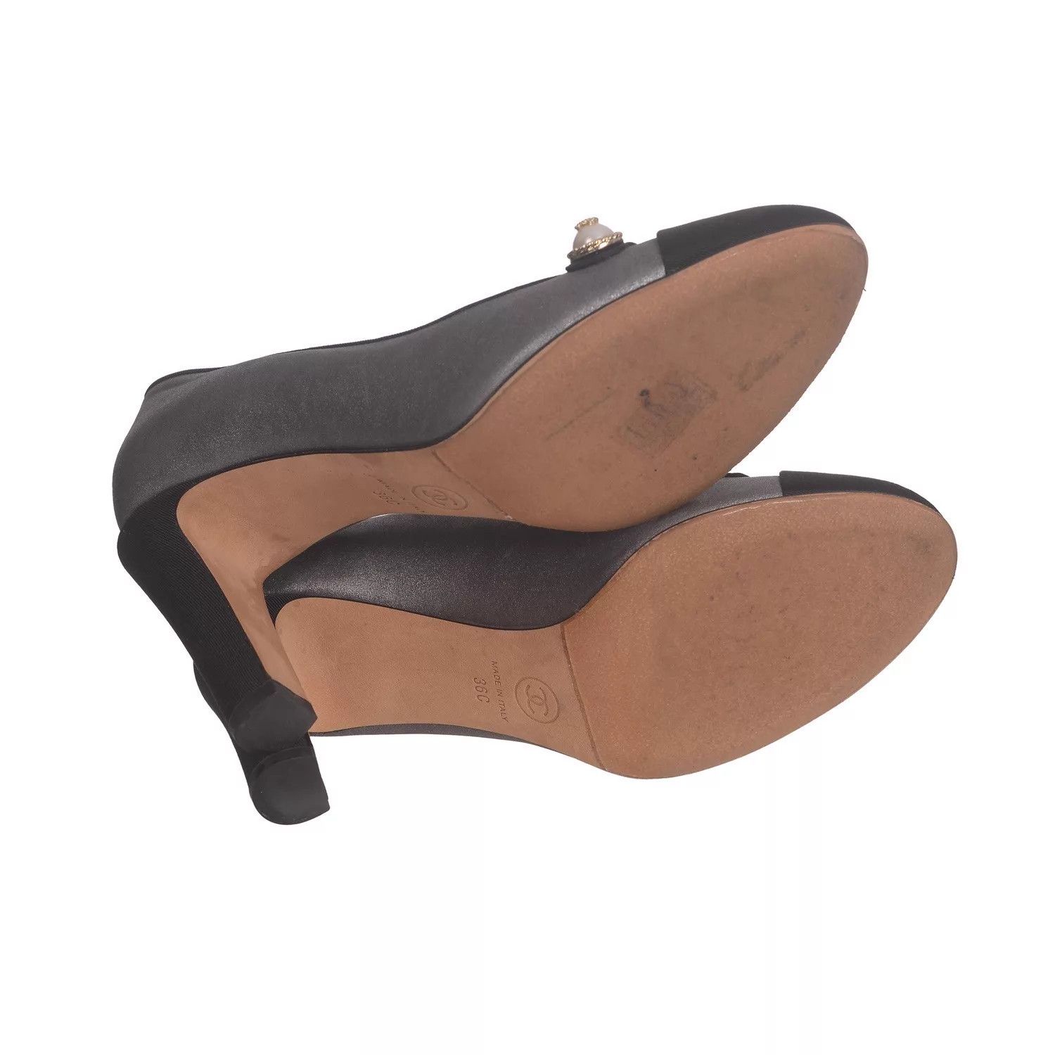 Chanel Chanel Women's Calfskin/Textile Pearl Colorblock Pumps Size US 5.5 / IT 35.5 - 6 Thumbnail