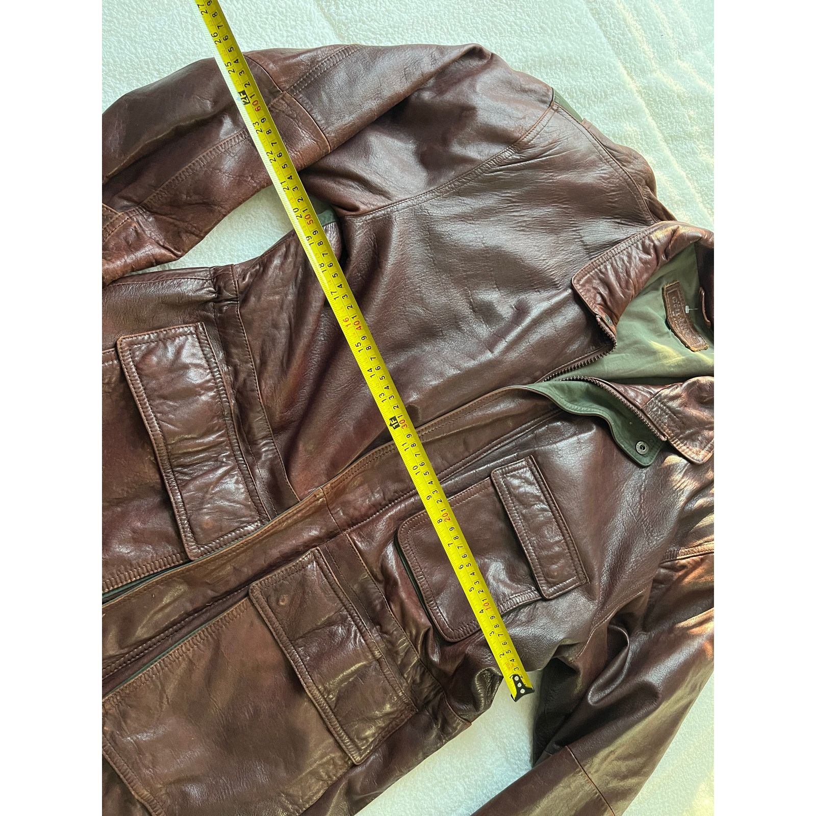 & Other Stories VTG Couture By J Park Leather Coat Mens 44 Brown Lined Full Size US S / EU 44-46 / 1 - 8 Thumbnail