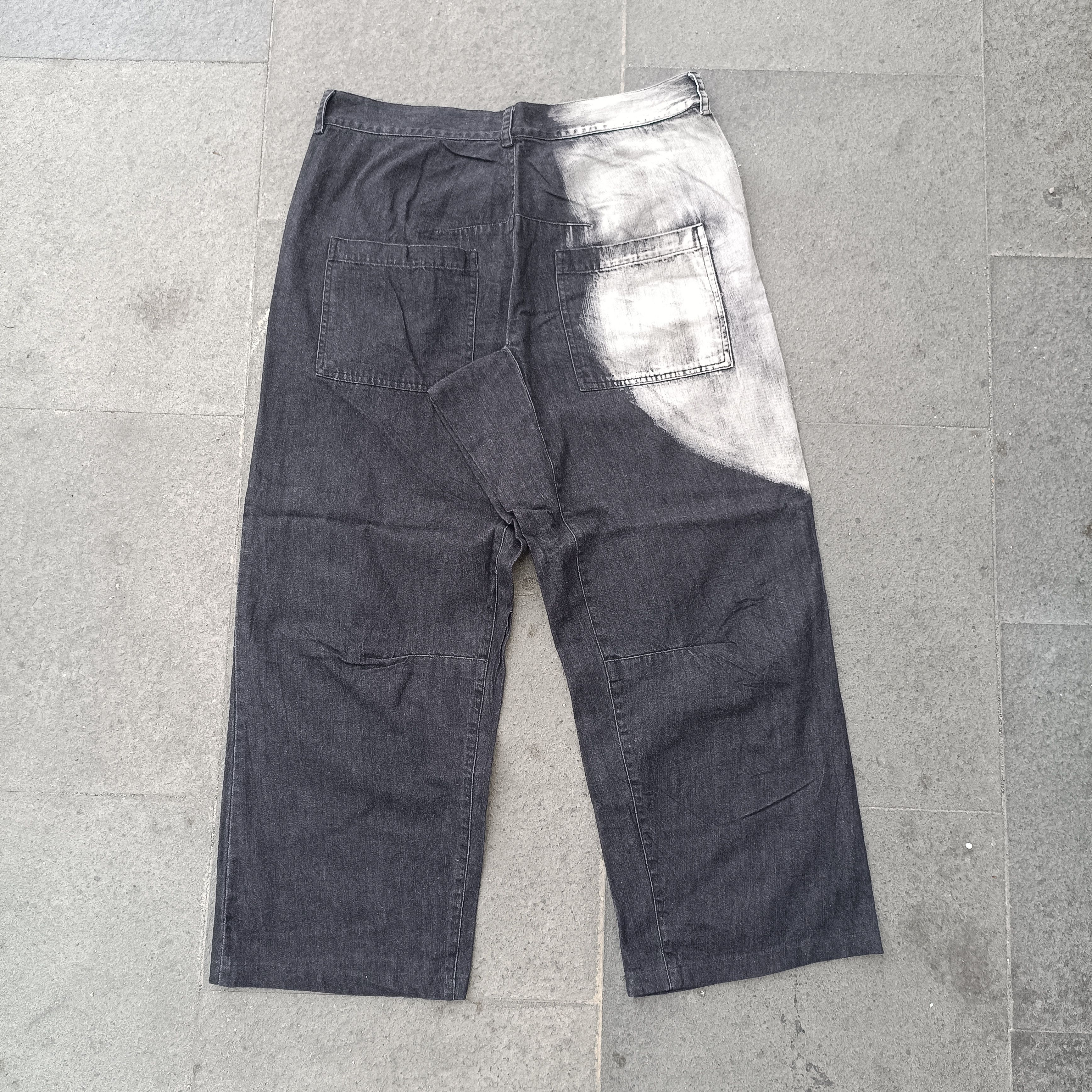 Yohji Yamamoto Yohji Yamamoto Pour Homme Black Wash Spotted Wide Leg Denim Size US 34 / EU 50 - 4 Thumbnail