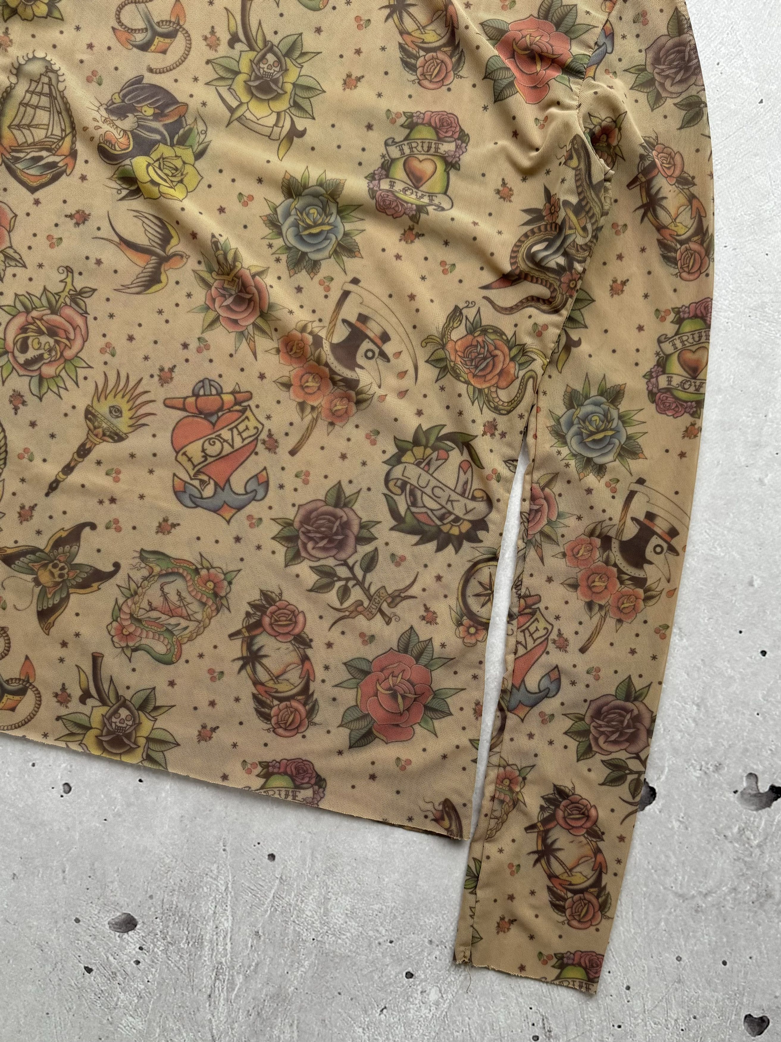Jean Paul Gaultier × Vintage Vintage Mesh Printed Long Sleeve Gaultier Style Size S / US 4 / IT 40 - 9 Thumbnail