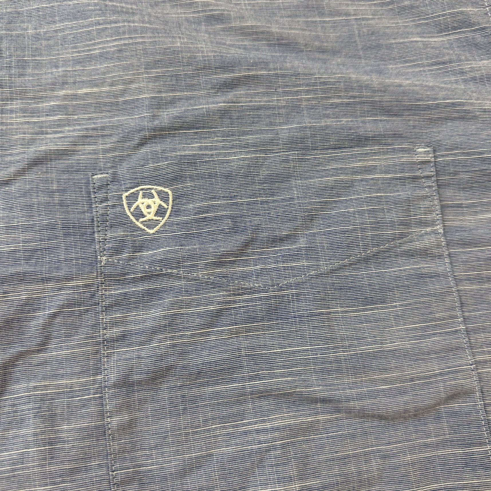 Ariat Ariat Shirt Button-Up Long Sleeve Blue L Cotton Western Casual Pocket Modern Size US L / EU 52-54 / 3 - 3 Thumbnail