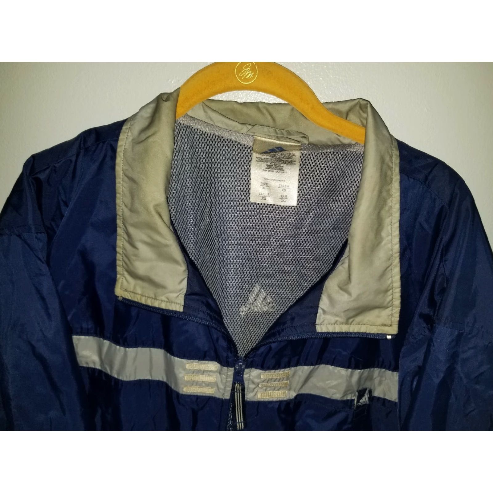 Adidas Vintage Adidas Full Zip Windbreaker Mens XL Grey Blue 90s Jacket Size US XL / EU 56 / 4 - 2 Thumbnail