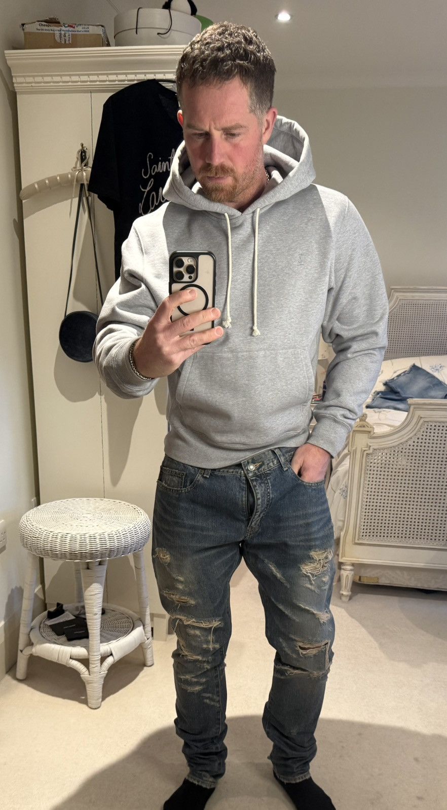 Saint Laurent Paris FW13 Holy Grail Saint Laurent crash Hedi jeans 36 skinny d02 Size US 36 / EU 52 - 4 Thumbnail