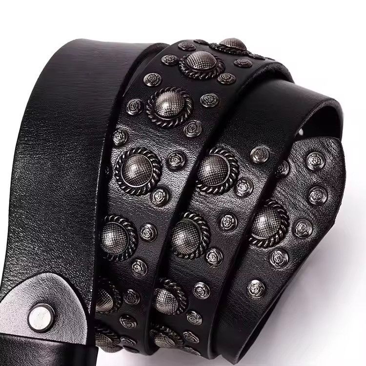 120 cm Rivet Cowhide Real Genuine Leather Belt