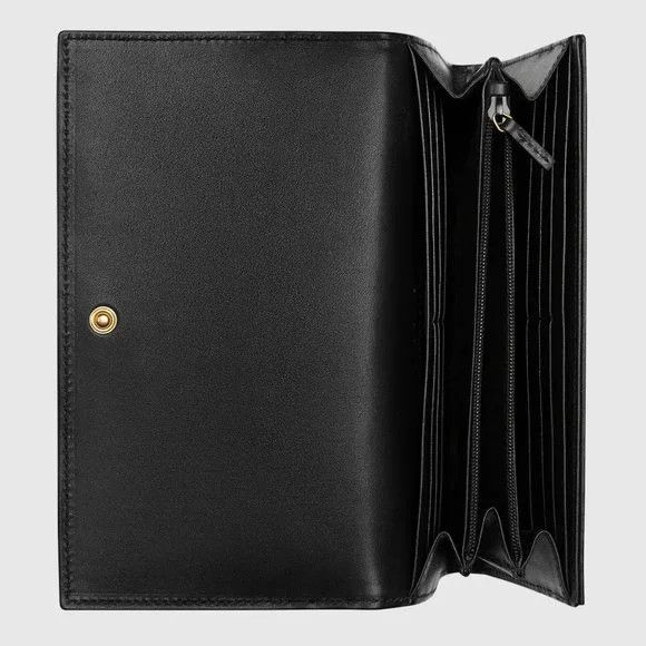 Gucci Gucci Black Soft Leather GG Marmont Continental Wallet Size ONE SIZE - 2 Thumbnail