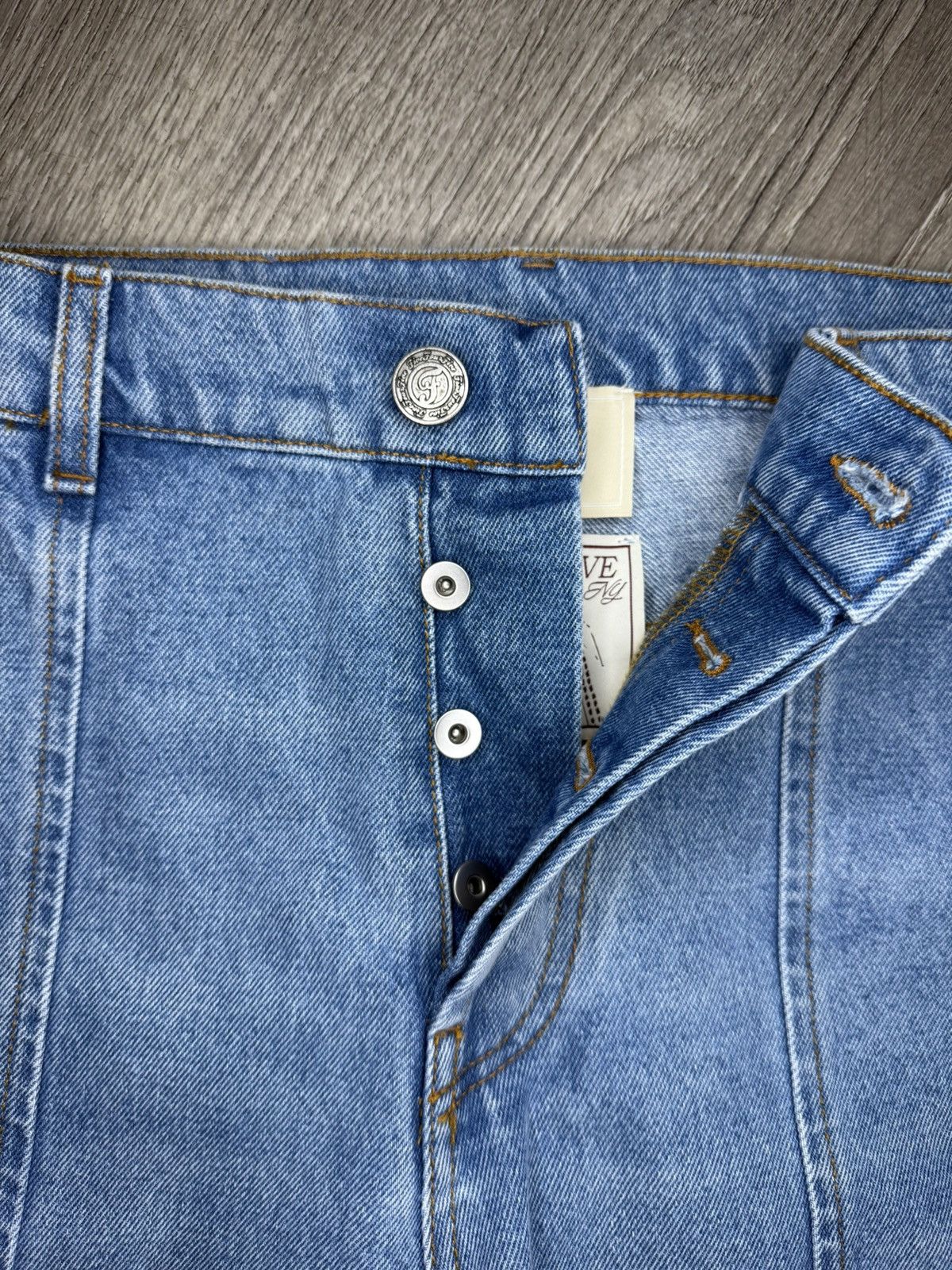 FiveFourFive 545 Oversized Denim Jorts Washed Blue Size US 30 / EU 46 - 5 Thumbnail