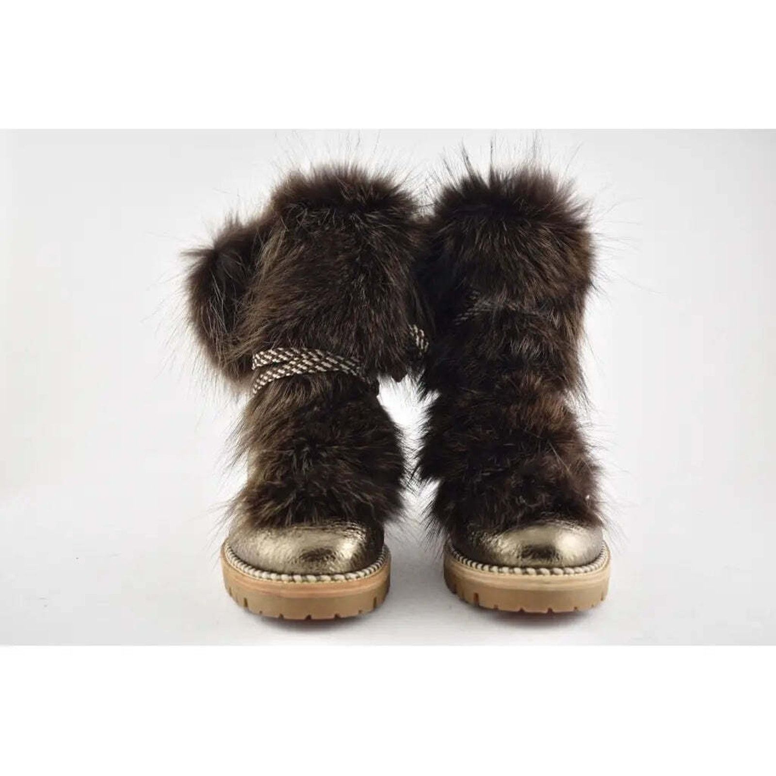 Christian Louboutin Christian Louboutin Fanny Flat Roche Fur Leather Lace Up Tie Size US 7.5 / IT 37.5 - 6 Thumbnail