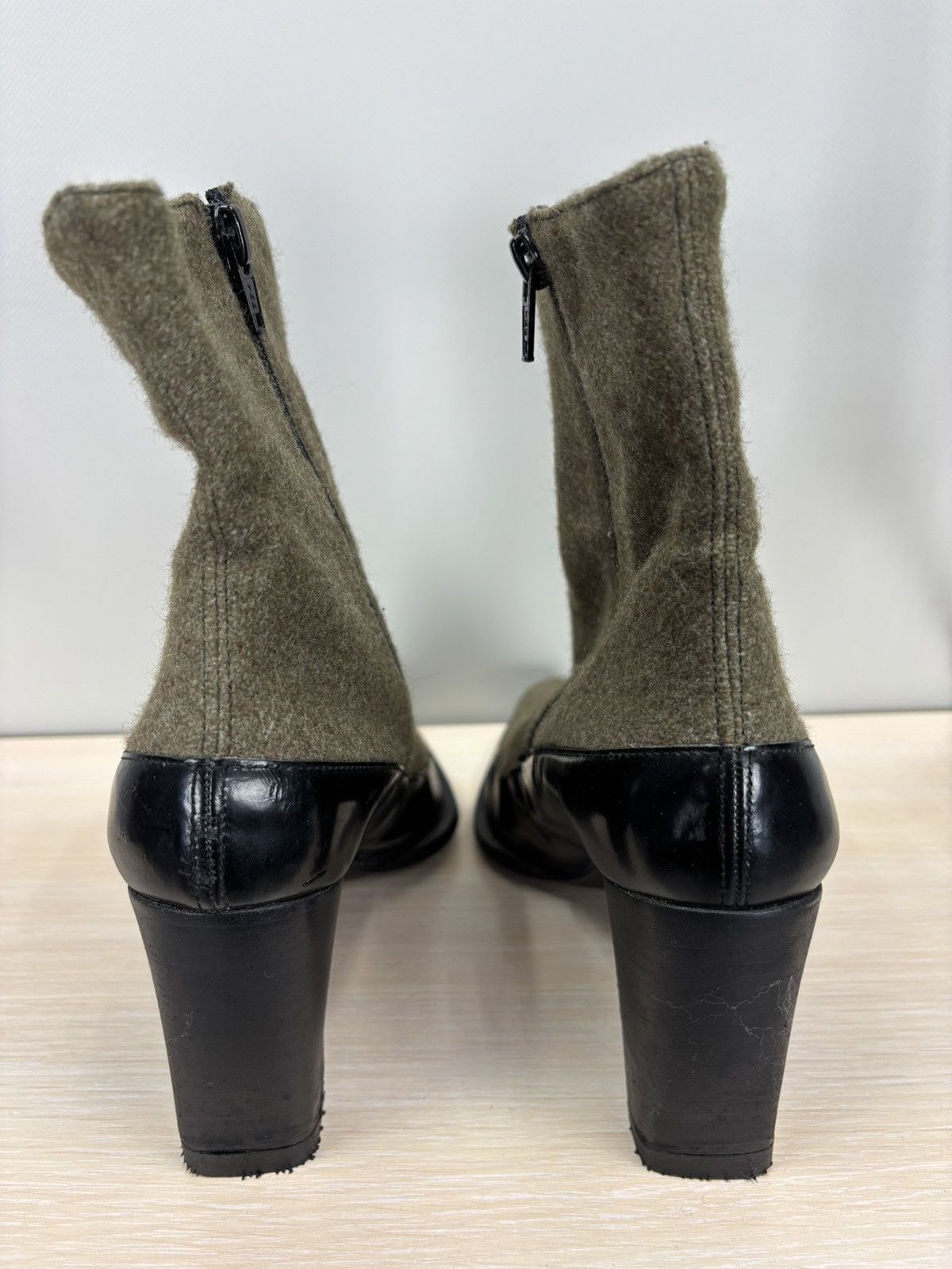 Jil Sander Womens wool heels Jil Sander Size 38 1/2 Color Green/Black Size US 8.5 / IT 38.5 - 6 Thumbnail
