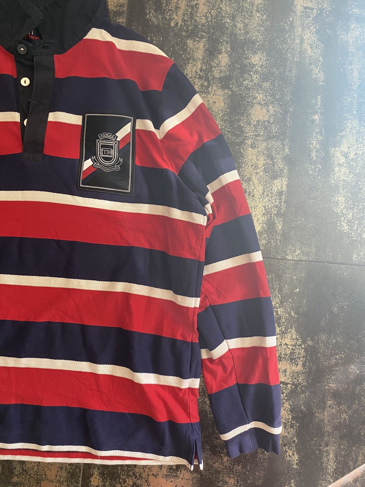 Polo Ralph Lauren × Vintage Polo Ralph Lauren distressed oversized rugby sweatshirt Size US L / EU 52-54 / 3 - 3 Thumbnail