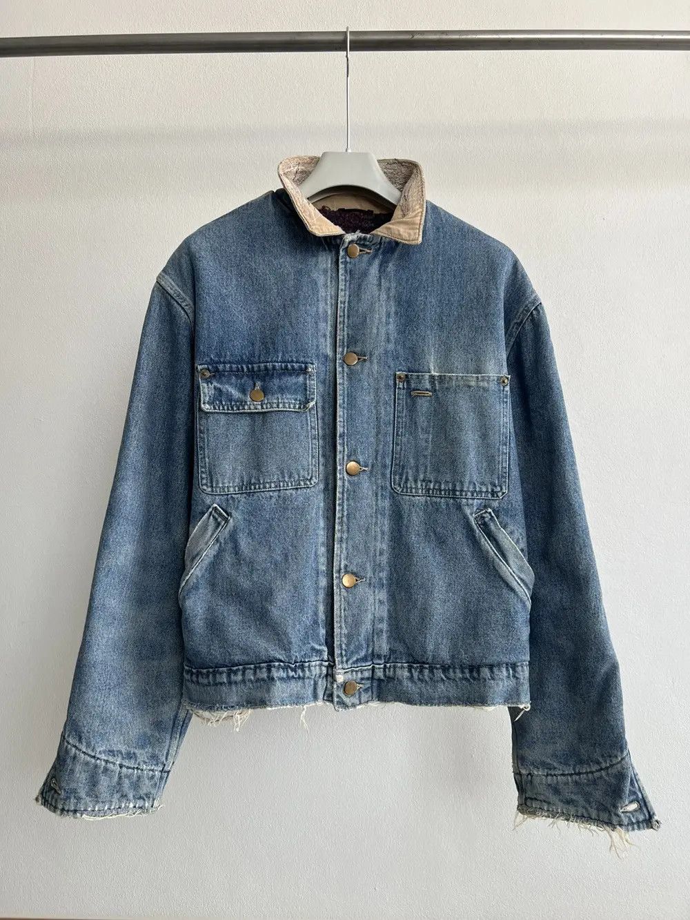 Vintage Thrashed 70s Denim Jacket Distressed ERD Grunge Size US M / EU 48-50 / 2 - 5 Thumbnail