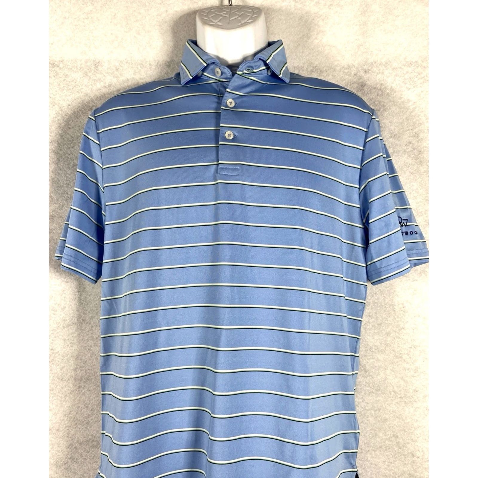 RLX Ralph Lauren RLX Ralph Lauren Polo Shirt Small Blue Striped Short Sleeve Golf Tennis New Mens Size US S / EU 44-46 / 1 - 3 Thumbnail