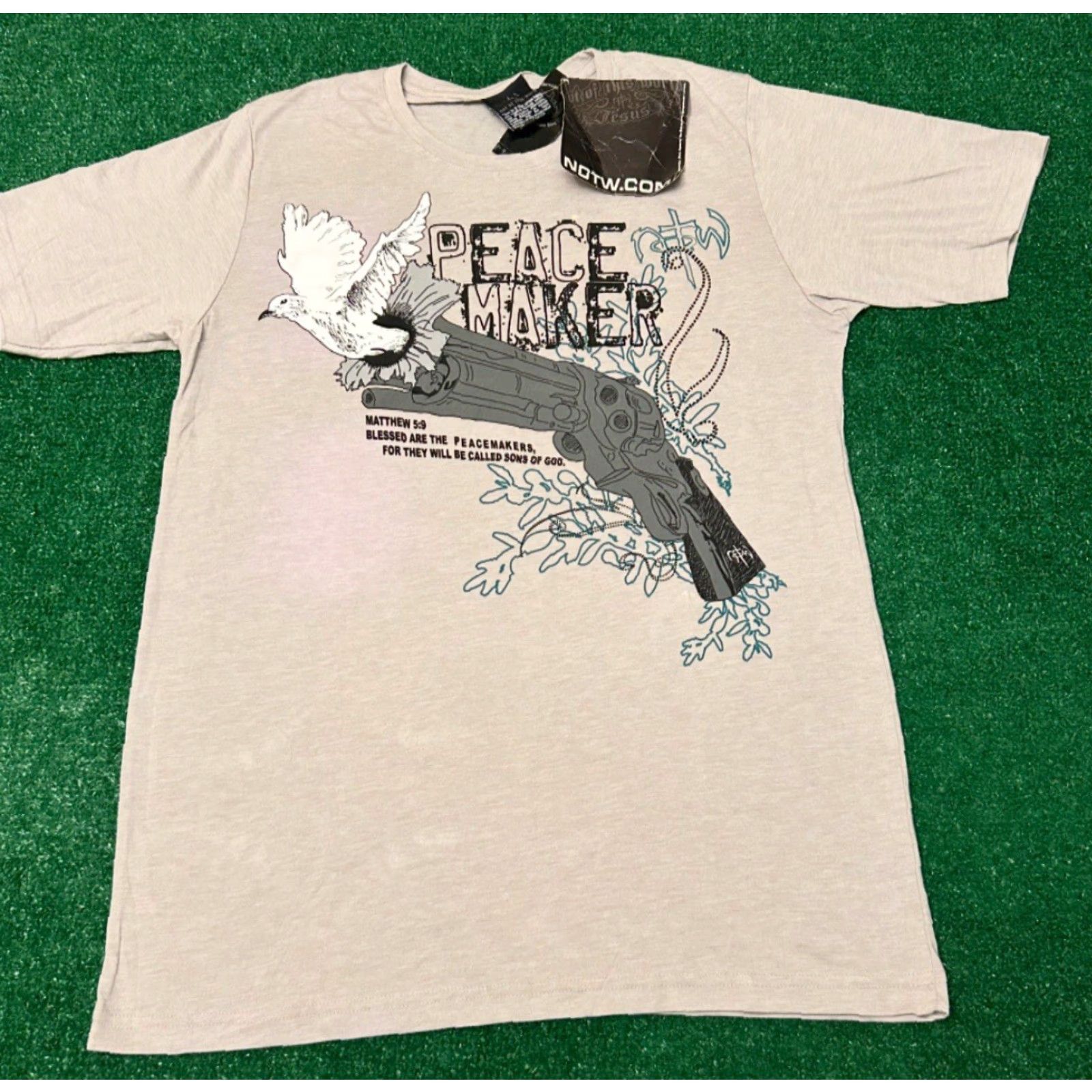 Vintage VINTAGE NOTW Peace Maker VTG Shirt Mens Size M Grunge Y2K Punk Hip Hop Emo Gray Short Sleeve Size US M / EU 48-50 / 2 - 4 Thumbnail