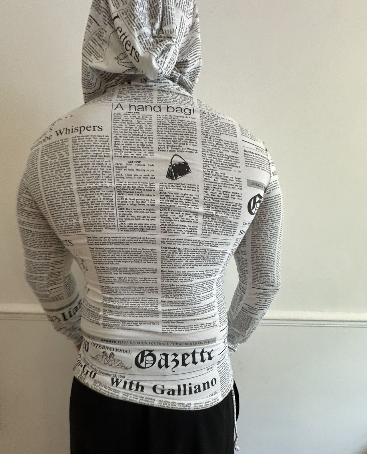 John Galliano John Galliano Gazette Newspaper Hoodie y2k avantgarde rick Size US M / EU 48-50 / 2 - 5 Thumbnail