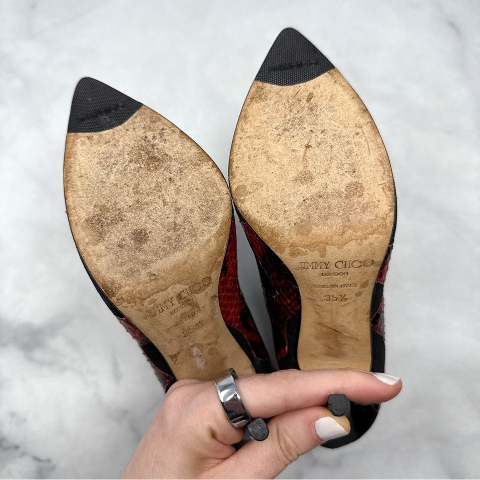 Jimmy Choo Jimmy Choo VTG Fire Flames Snakeskin Pointed Toe Ankle Boots Size US 5.5 / IT 35.5 - 10 Thumbnail