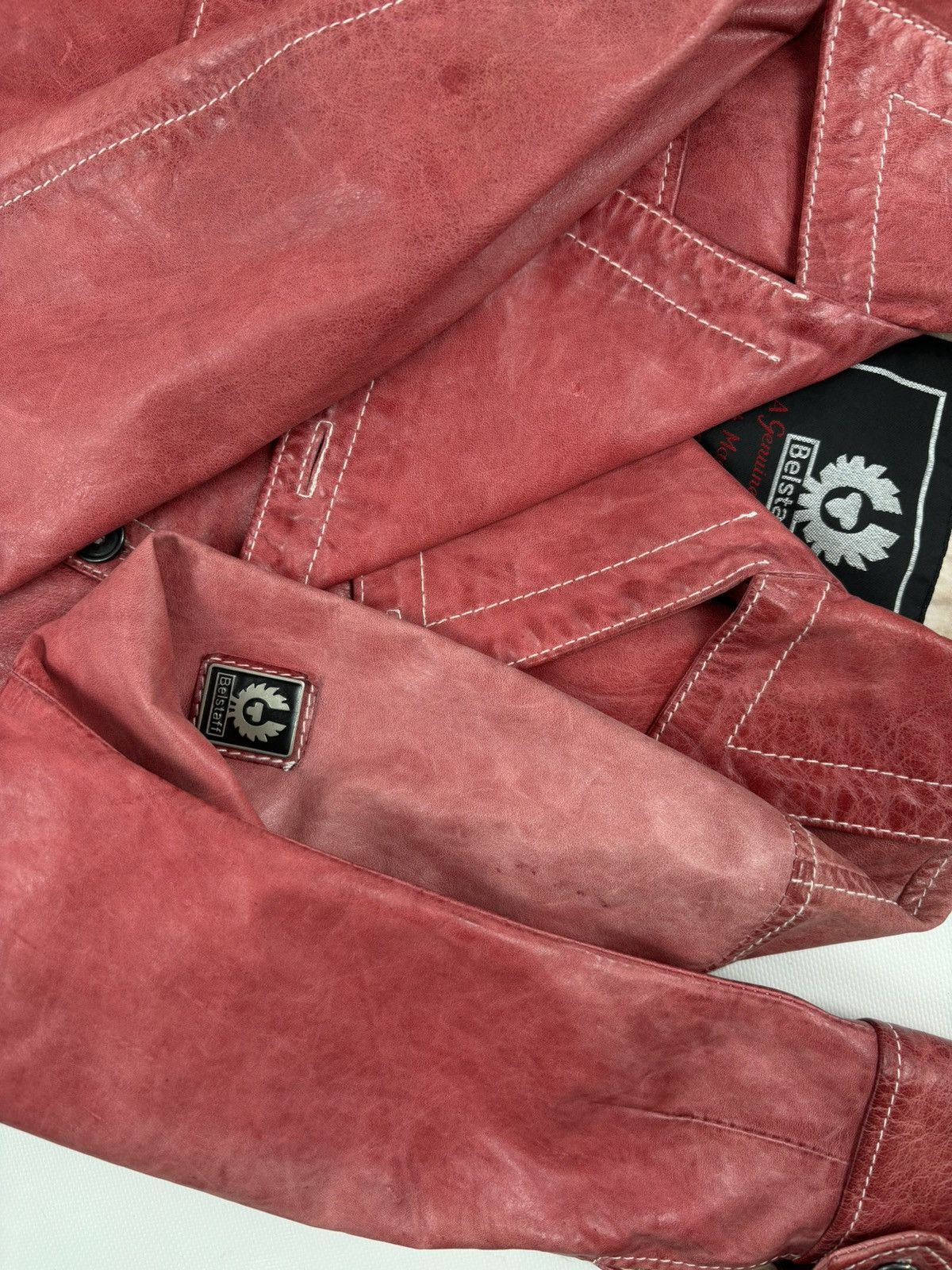 Belstaff RARE VTG BELSTAFF 'The Aviator' Leather Red Jacket Biker Coat Flight Bomber 42 Size M / US 6-8 / IT 42-44 - 24 Thumbnail