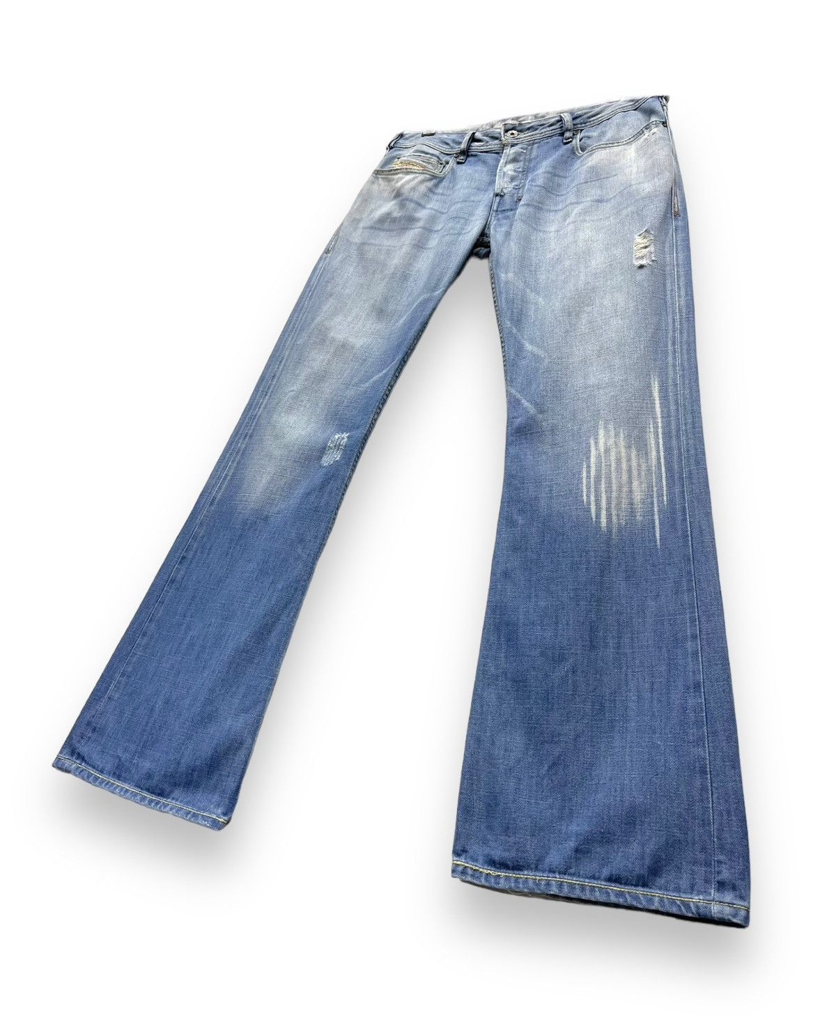 Diesel RARE💥Vintage DIESEL ZATHAN FLARE Distressed Clawmark Denim Size US 32 / EU 48 - 4 Thumbnail