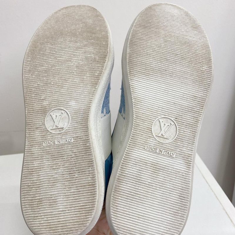 Louis Vuitton Louis Vuitton Blue Logo Canvas Sneakers -2508 Size US 5.5 / EU 38 - 4 Thumbnail