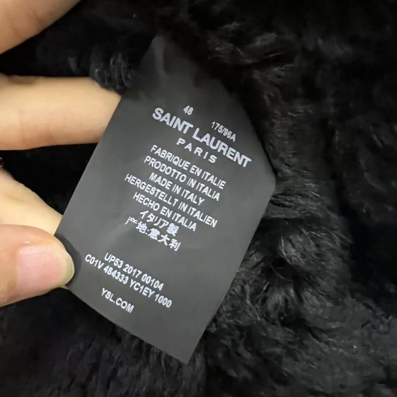 Saint Laurent Paris Saint Laurent Leather Jacket with Shearling Collar-2506 Size US M / EU 48-50 / 2 - 3 Thumbnail