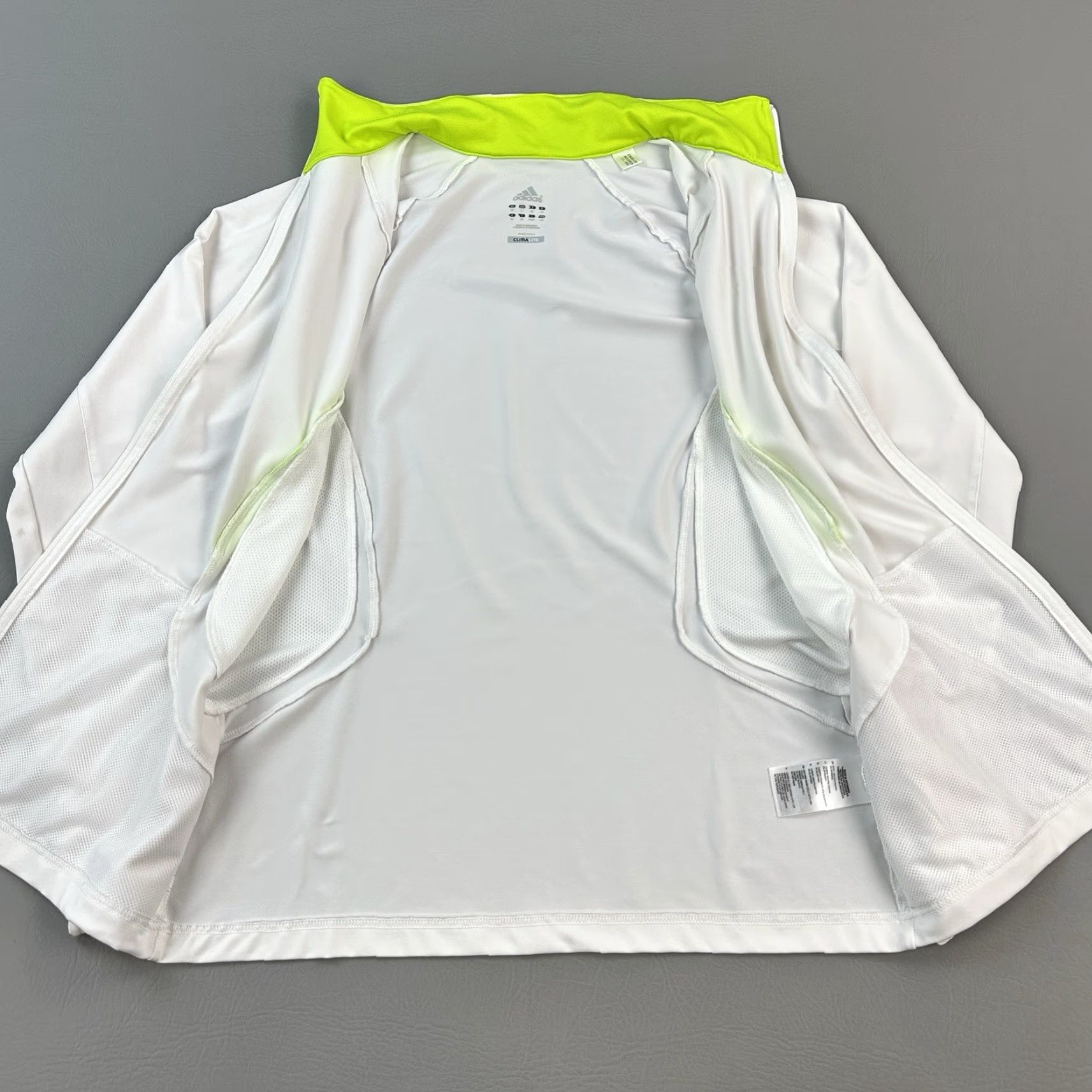 Adidas Adidas Track Jacket Women's Large White Climalite Full Zip Thumb Holes Active Size L / US 10 / IT 46 - 5 Thumbnail