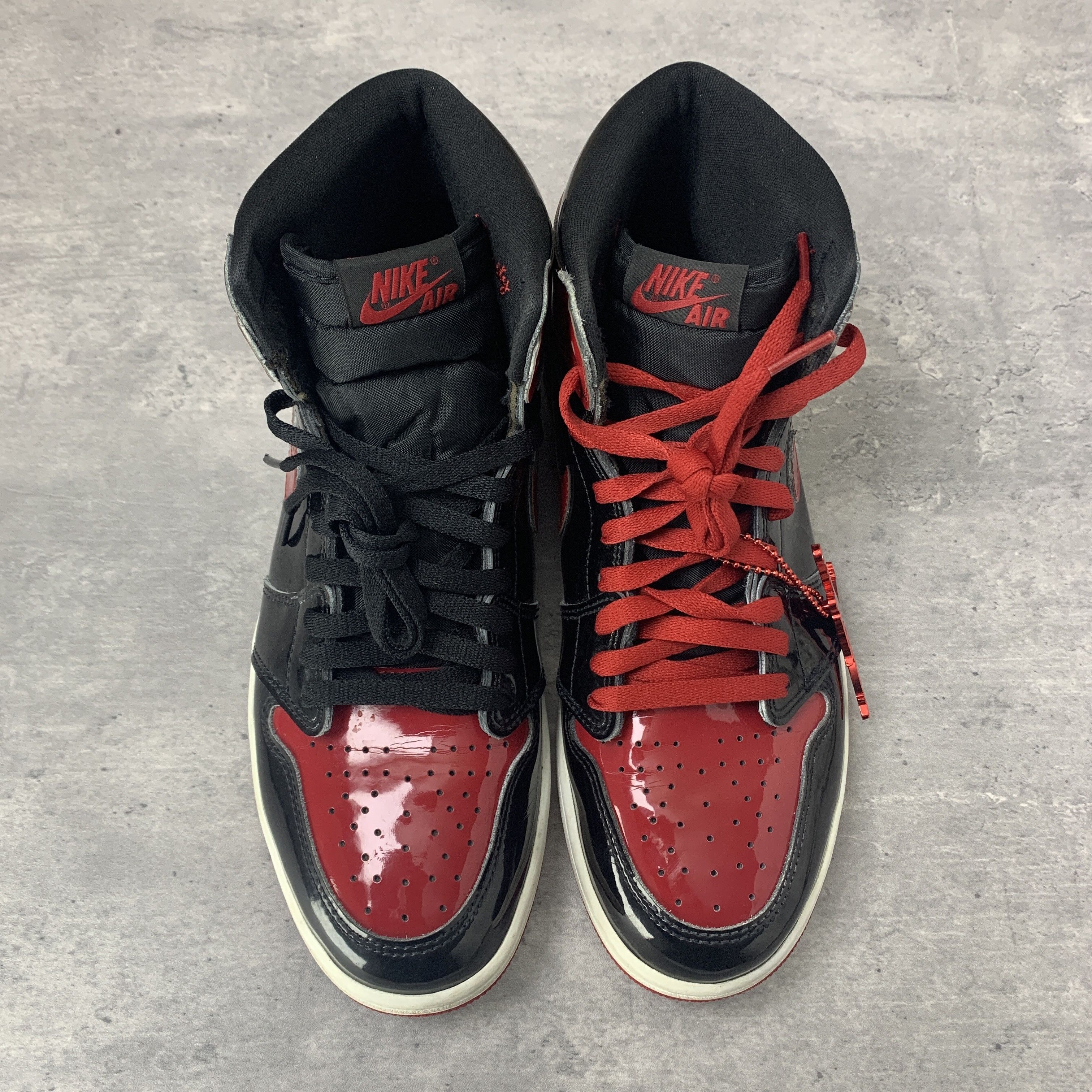 Nike Nike Jordan 1 Retro High OG Patent Bred 555088-063 Size US 10 / EU 43 - 9 Thumbnail