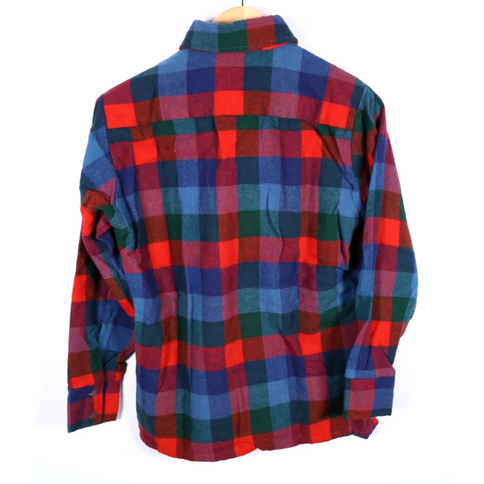 Vintage VINTAGE Sir Guy Wool Flannel Shirt Plaid Check 80s 90s Grunge Mens Medium Red Blue Collared Button-Up Long Sleeve Casual Workwear USA Made Size US M / EU 48-50 / 2 - 2 Thumbnail