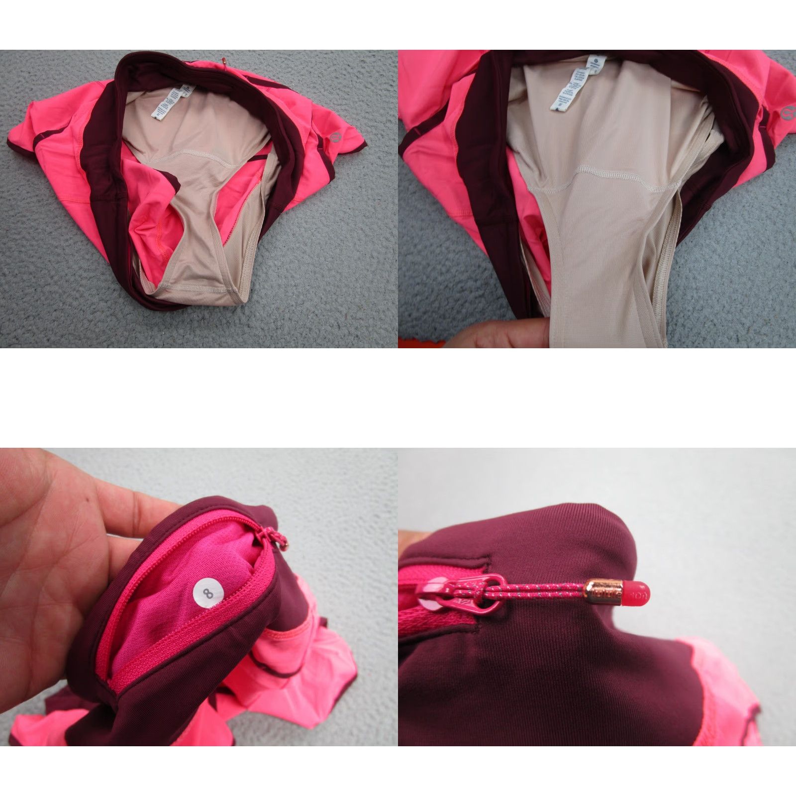 Lululemon Lululemon Shorts Womens 8 Pink Colorblock Running Lined Zip Pocket Athletic Size 30" / US 8 / IT 44 - 8 Thumbnail