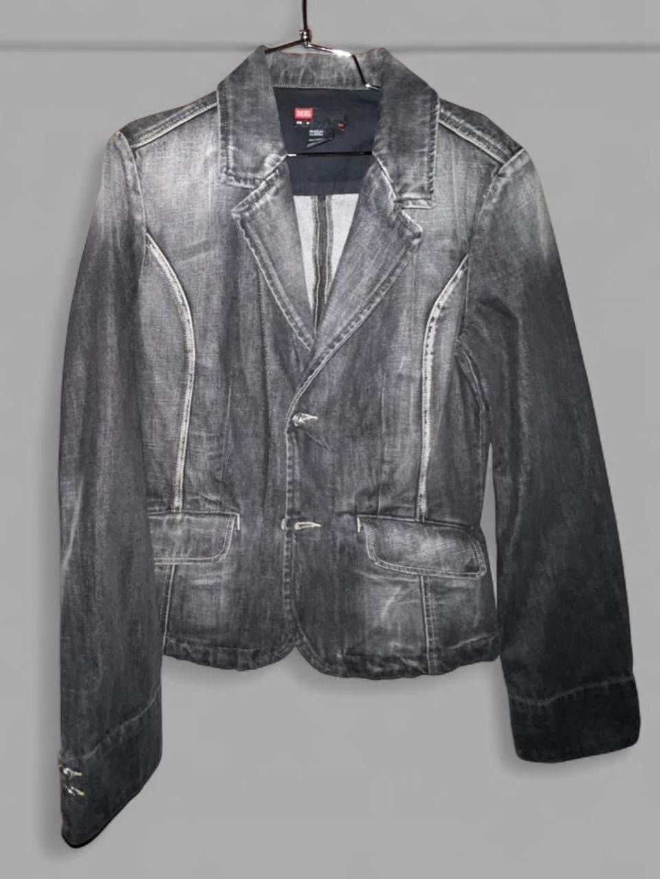 Diesel Diesel y2k vintage Charcoal grey faded Black denim blazer Size M / US 6-8 / IT 42-44 - 2 Thumbnail