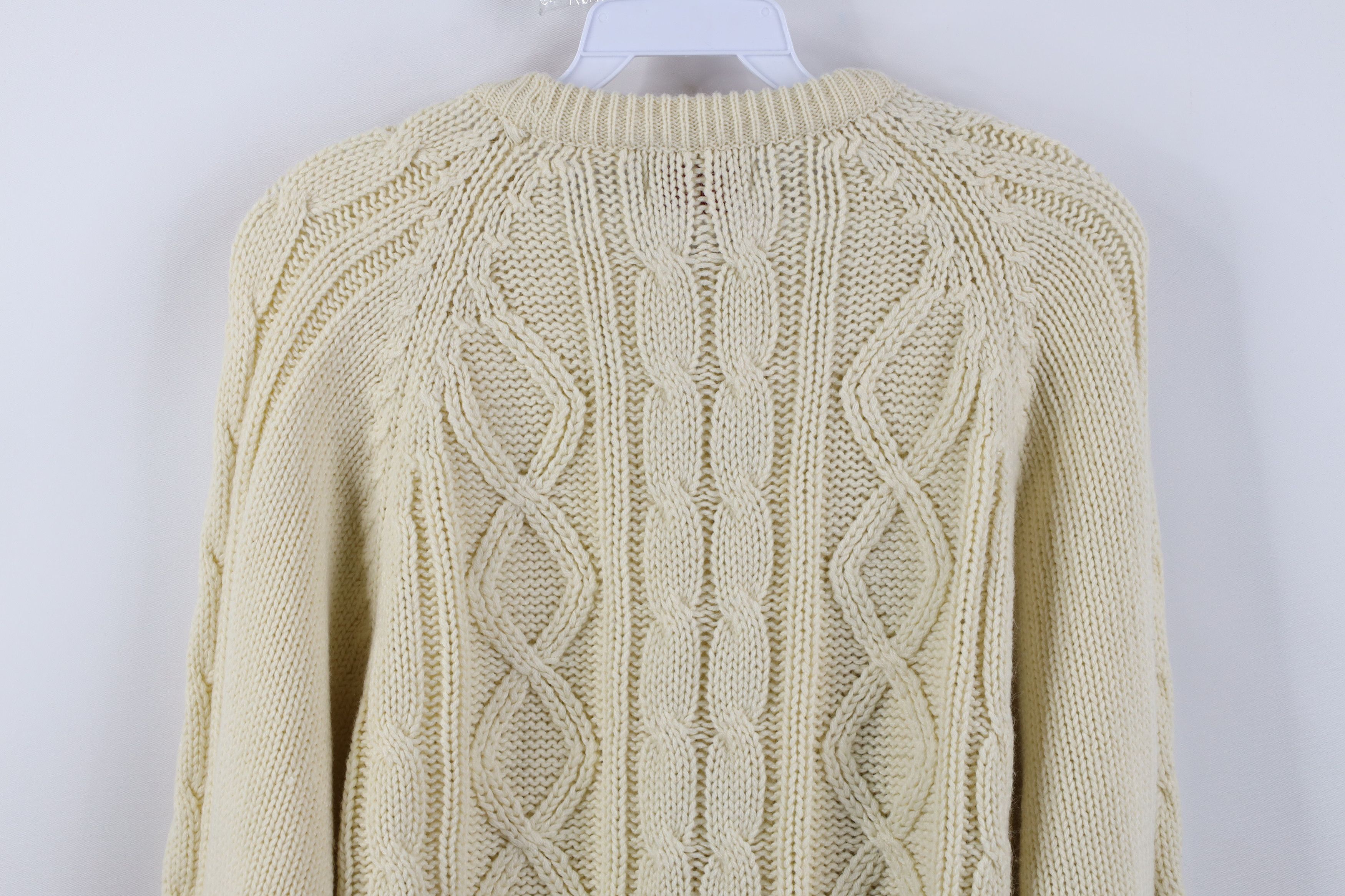 Vintage Vintage 90s Streetwear Cable Knit Fisherman Sweater Cream Size M / US 6-8 / IT 42-44 - 9 Thumbnail