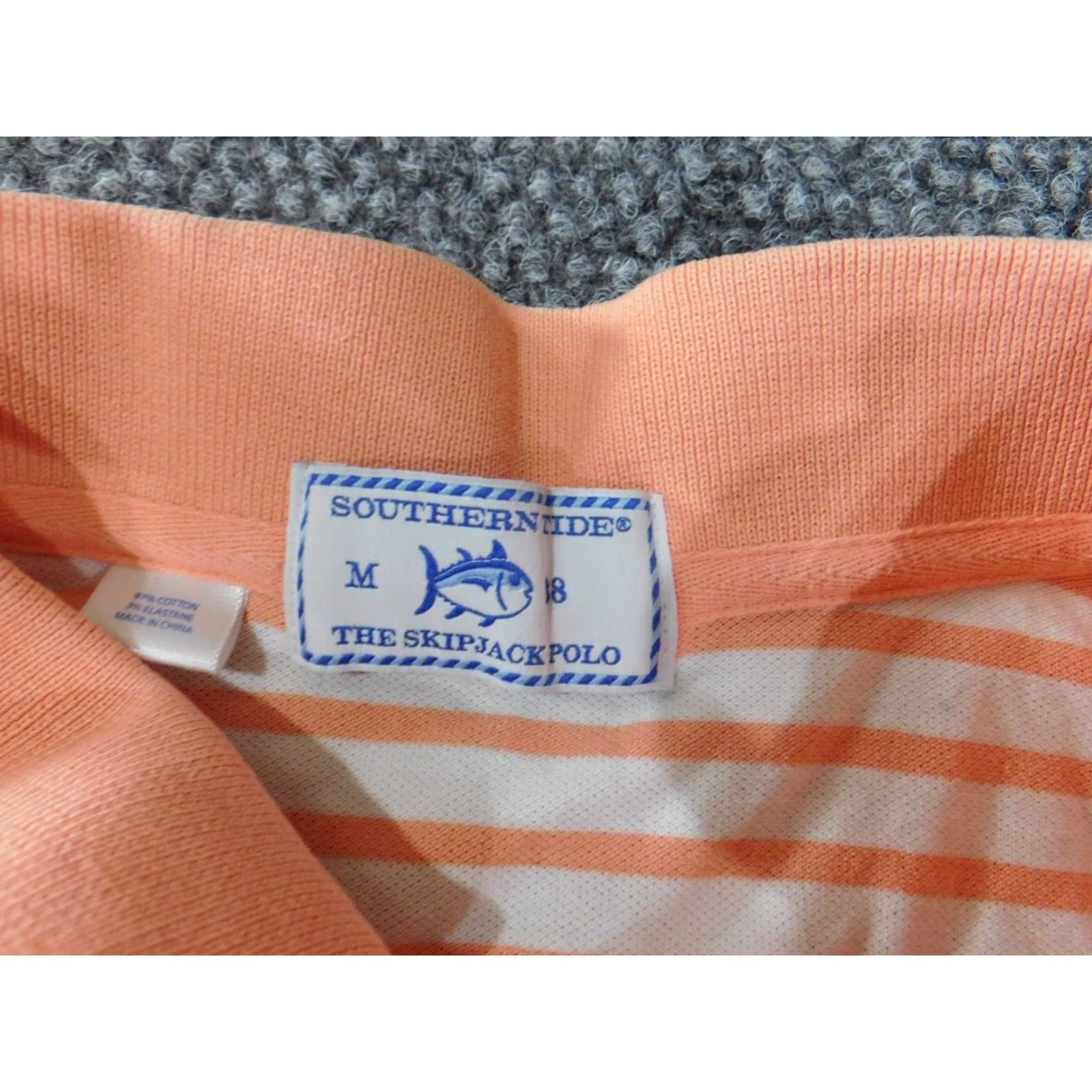 Southern Tide Southern Tide Polo M Orange Men Striped Stretch Cotton Golf Classic Logo Shirt Size US M / EU 48-50 / 2 - 4 Thumbnail