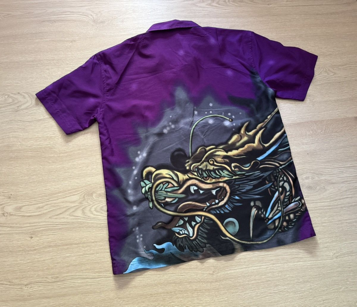 Vintage Vintage 90s Giorgio All Over Print y2k Japanese Dragon Shirt Size US L / EU 52-54 / 3 - 3 Thumbnail