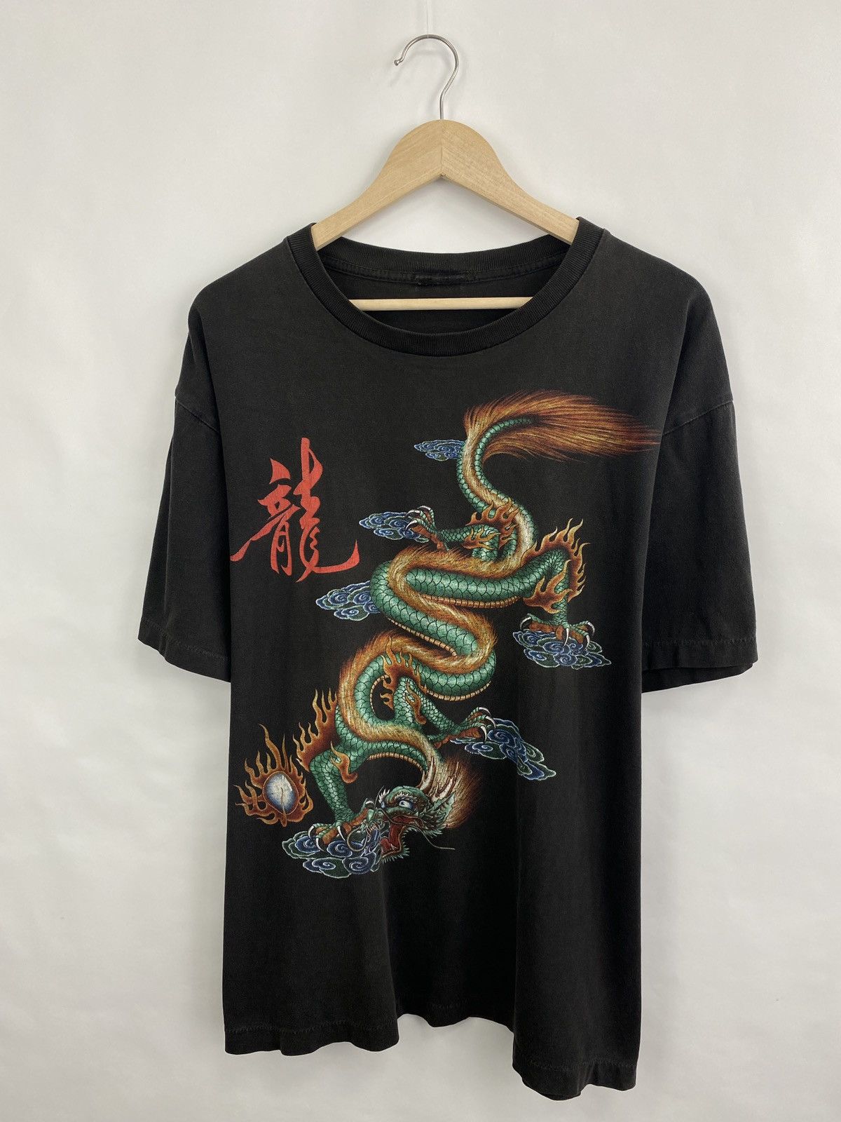 Japanese Brand 🇯🇵☯️ Vintage 90s Yin Yang Dragon Japan Style T-Shirt Size US XL / EU 56 / 4 - 3 Thumbnail