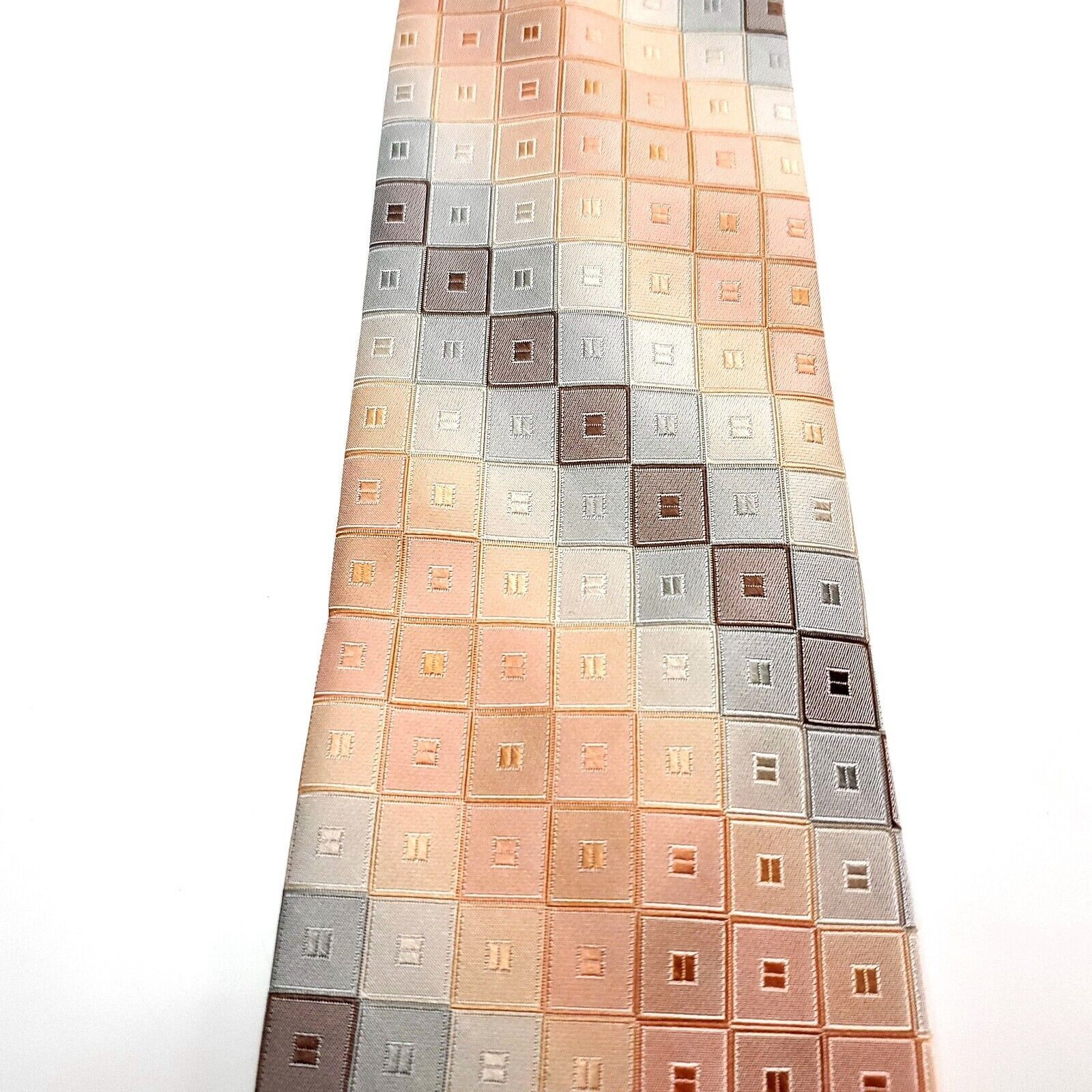 Van Heusen Van Heusen Silk Tie Peach Geometric Woven Size ONE SIZE - 2 Thumbnail