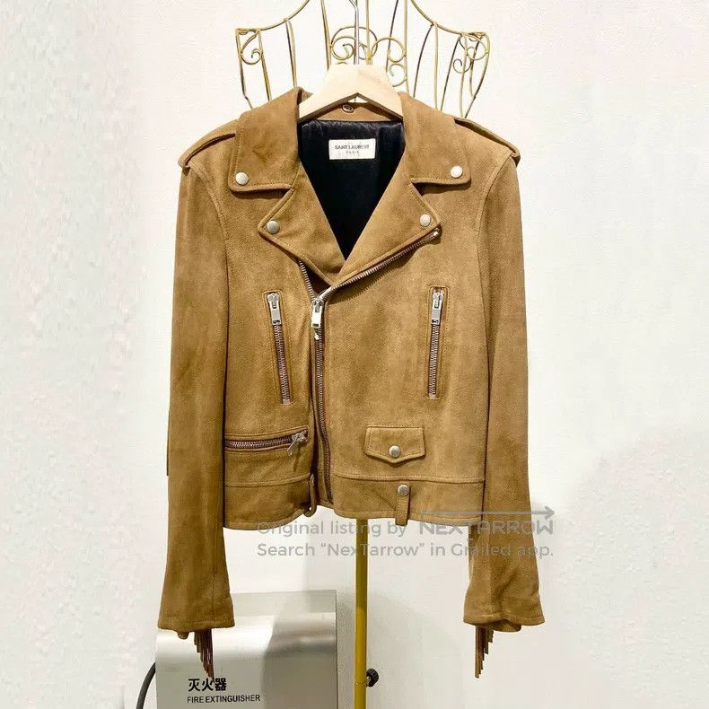 Saint Laurent Paris Saint Laurent Paris Real Leather Fringe Biker Jacket Size XS / US 0-2 / IT 36-38 - 1 Thumbnail