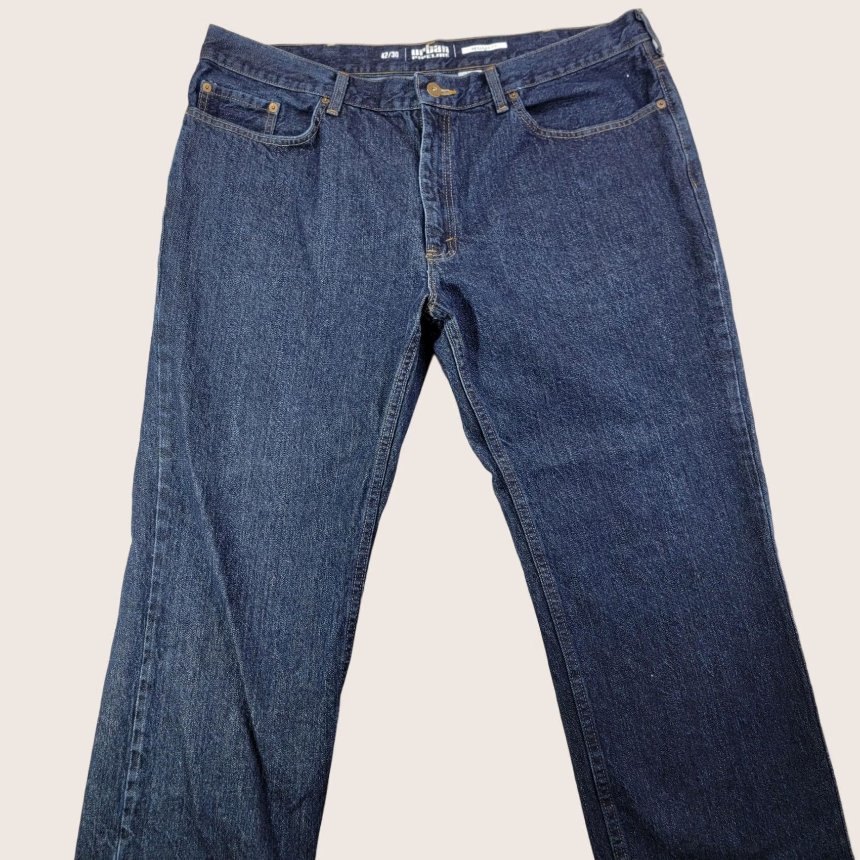 Vintage Urban Pipeline Jeans Mens 42x30Blue Regular Fit Straight Denim Pants Size US 42 / EU 58 - 1 Thumbnail
