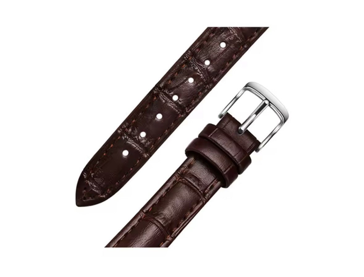 Jewelry Rectangular Watch Brown Leather Band Size ONE SIZE - 4 Thumbnail