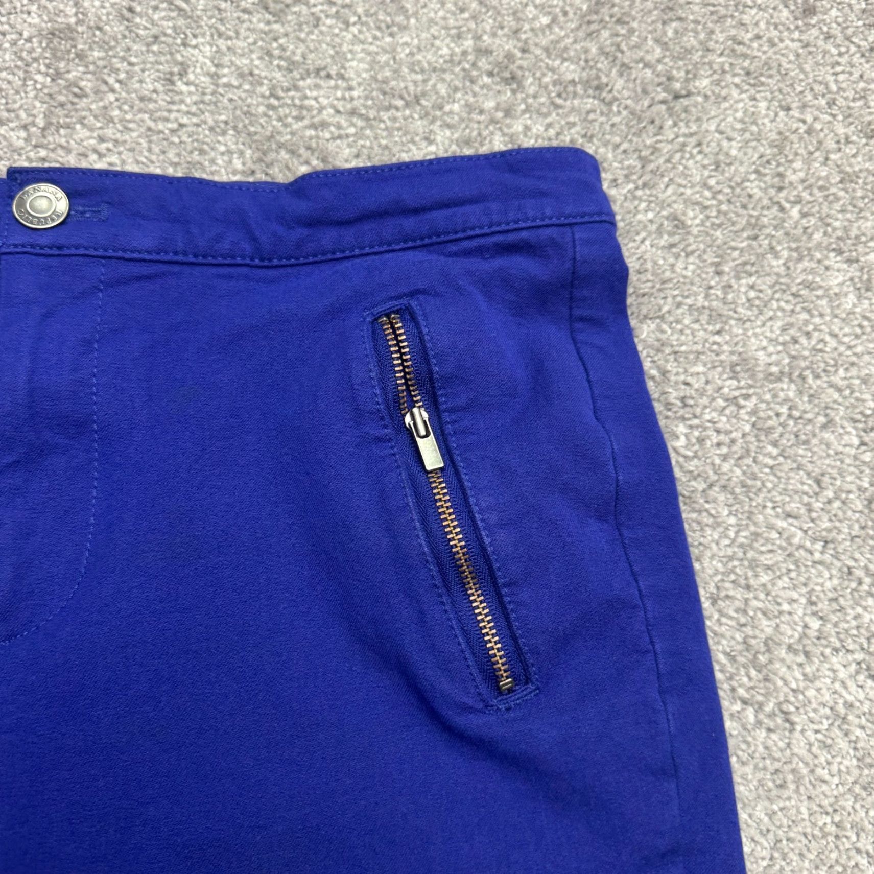Eddie Bauer VINTAGE Eddie Bauer Banana Republic Sloan Crop Pants Women 8S Blue Tapered Fit Ankle Zip Casual Workwear Spring Summer Fall Winter Size 30" / US 8 / IT 44 - 6 Thumbnail