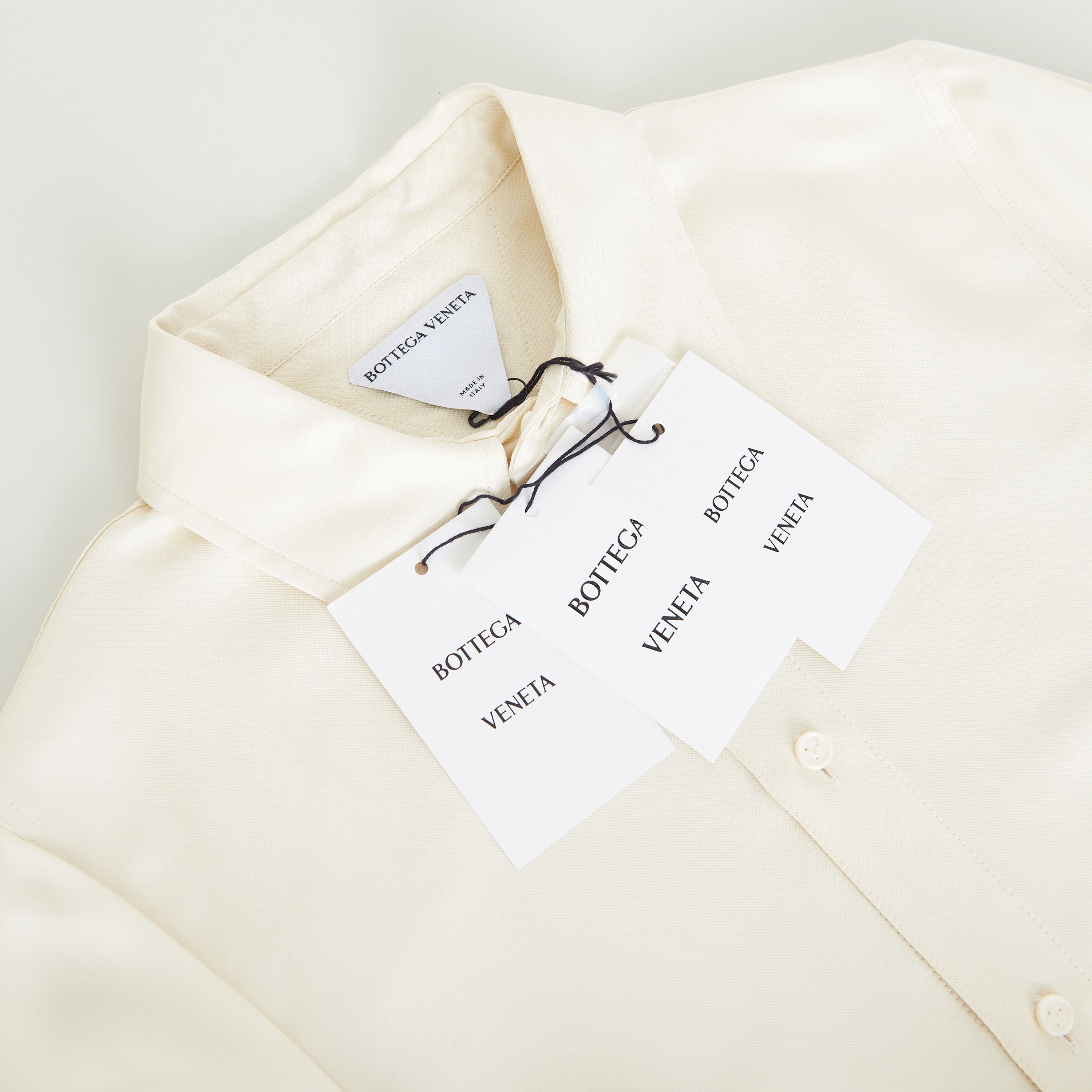 Bottega Veneta Longsleeve Shirt In Seasalt Viscose & Silk Mix Fluid Twill Size S / US 4 / IT 40 - 9 Thumbnail