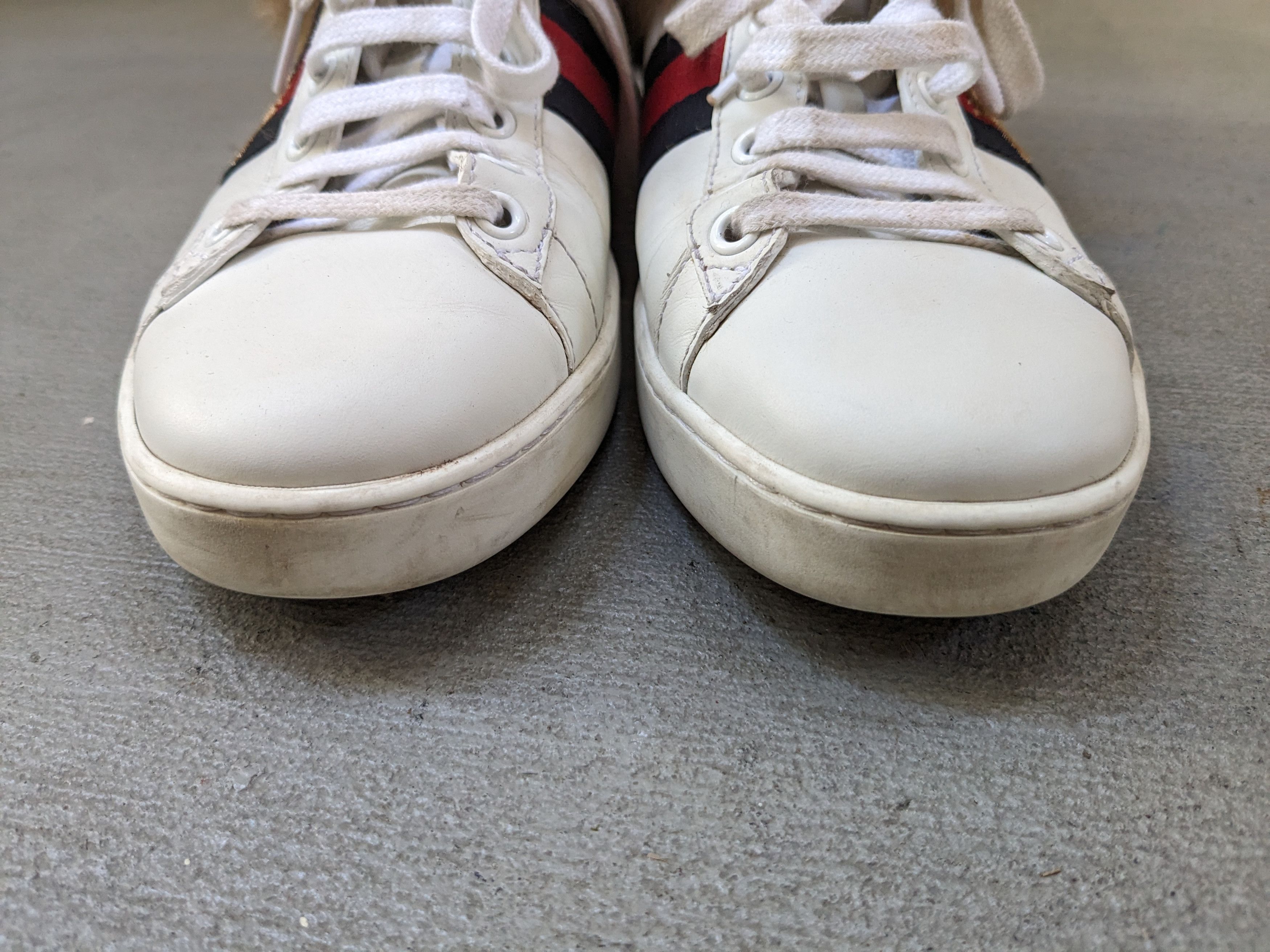 Gucci Women's Gucci Ace Sneakers Bee White 8 Low Top Fur Shearling Size US 8 / IT 38 - 2 Thumbnail