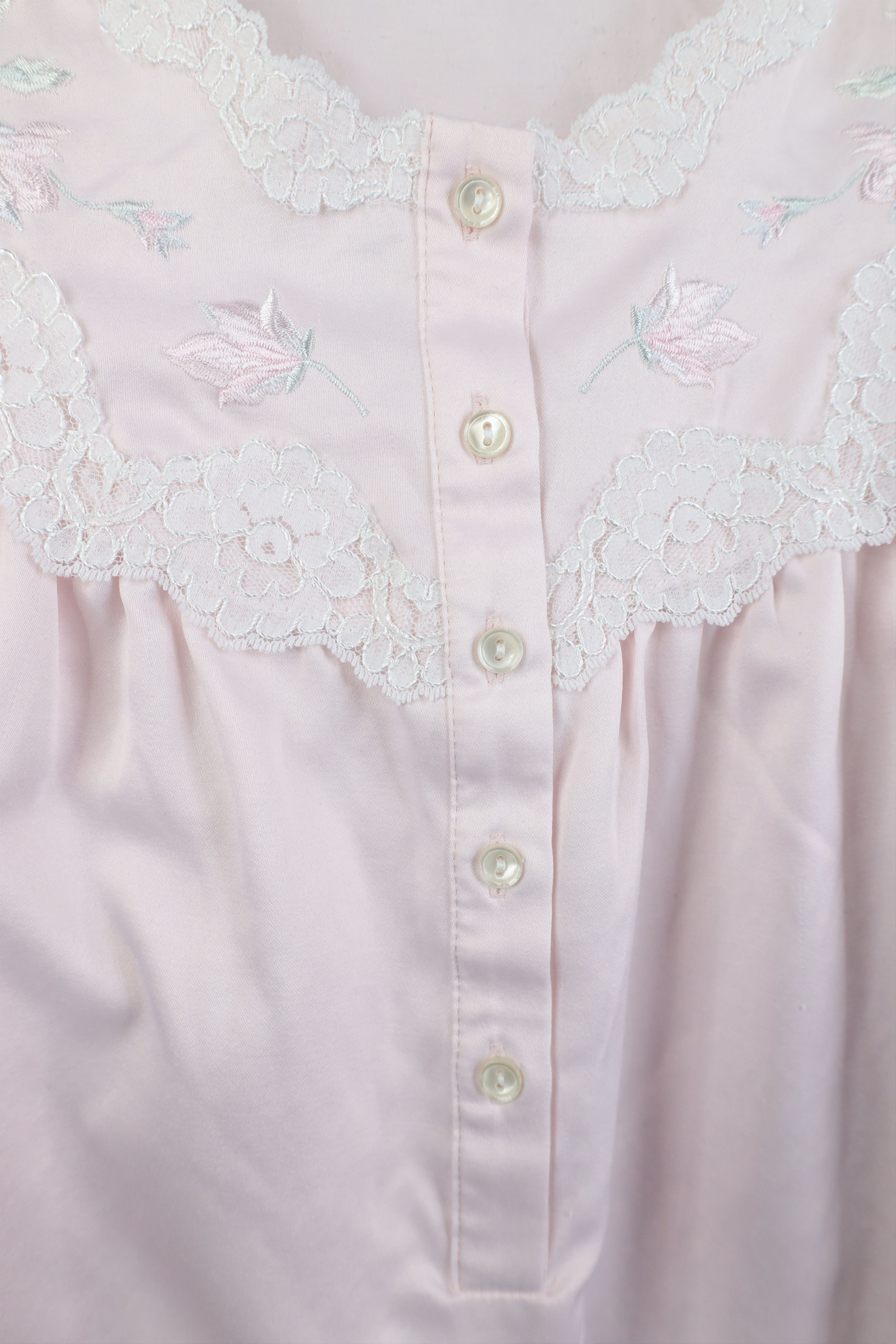 Vintage Vintage 90s Miss Elaine Flower Lace Night Gown Sleep Shirt Size M / US 6-8 / IT 42-44 - 5 Thumbnail
