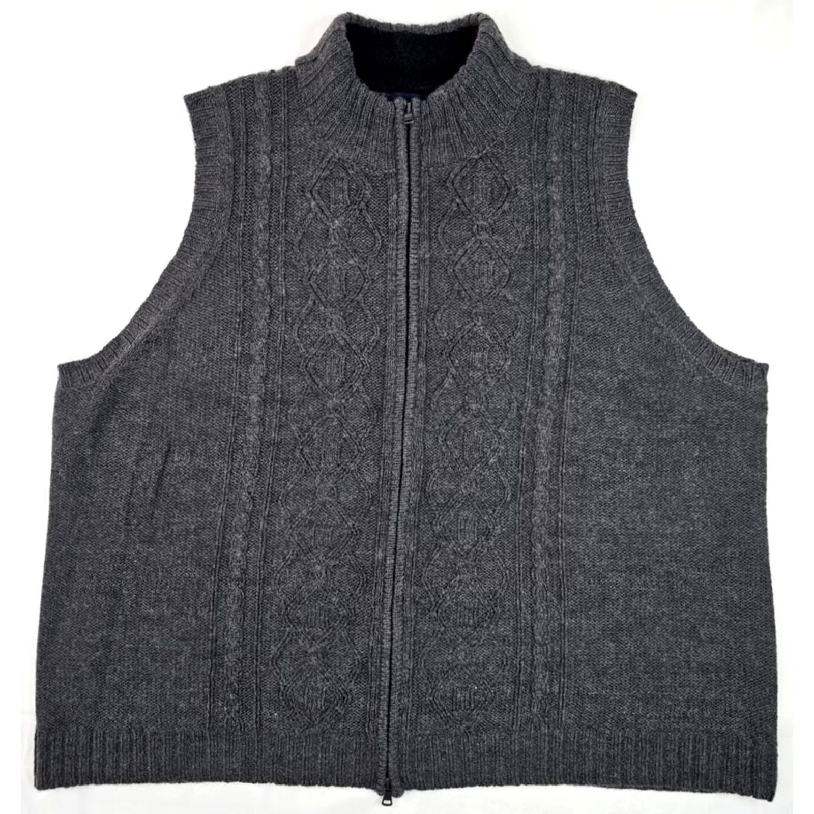 Denim & Co. VINTAGE Denim & Co Denim & Co Tweed Wool Acrylic Blend Full Zip Vest Men 3X (54" Chest) Gray Knit Size XXL / US 16-18 / IT 52-54 - 4 Thumbnail