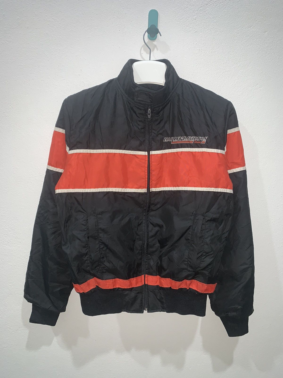 Harley Davidson Vintage 80s Harley Davidson Racing nylon jacket Size US S / EU 44-46 / 1 - 2 Thumbnail