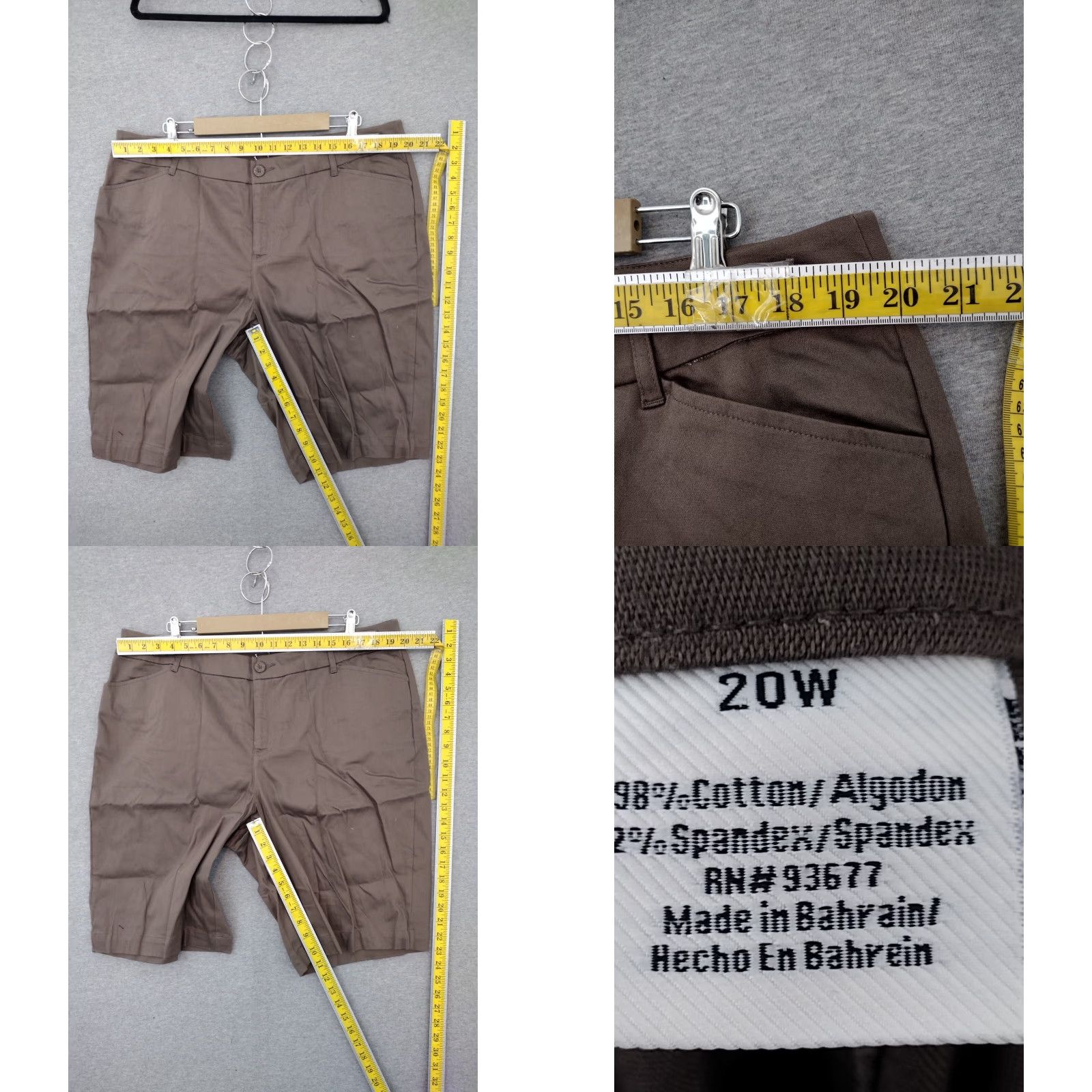 Vintage Bermuda Brand Bermuda Shorts Women's 20W Brown Cotton Blend Mid Rise Easy Fit Casual 4 Pockets Regular Men/Womens (if applicable) Size 42" / US 20 - 8 Thumbnail